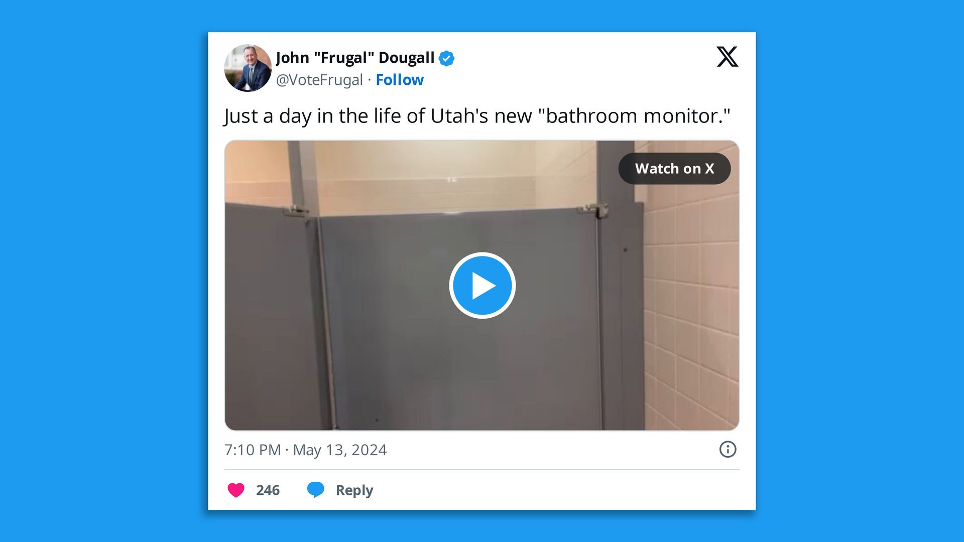 A screenshot of a tweet by John Dougall