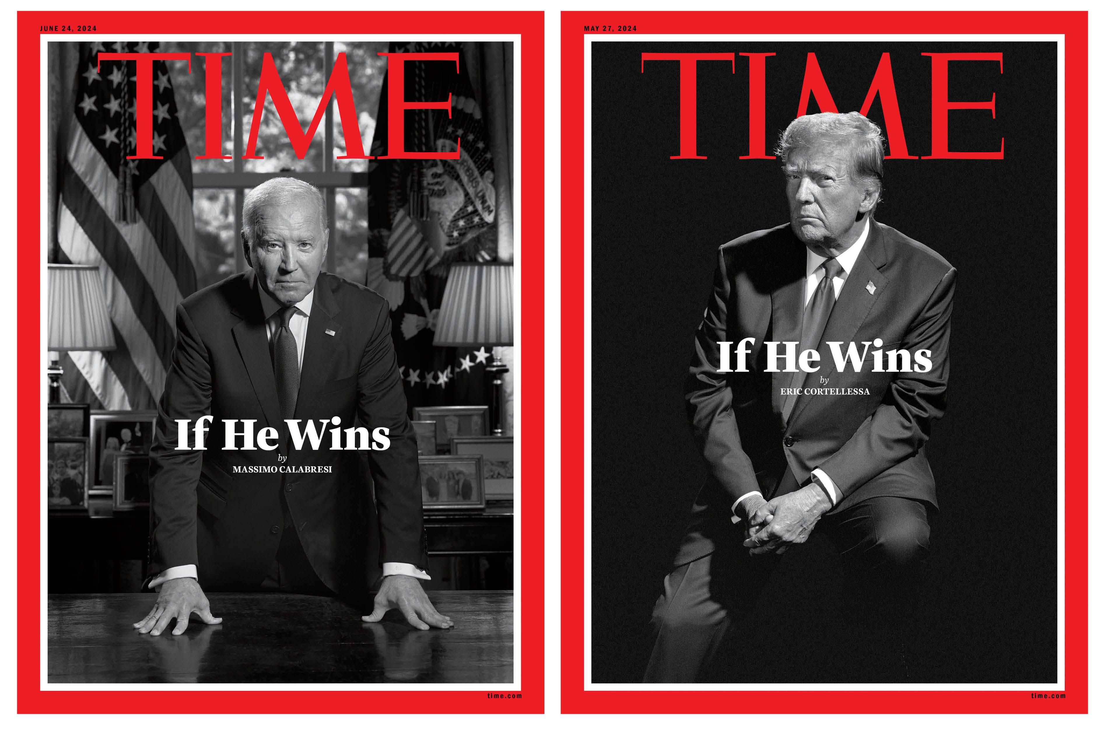 Twin TIME covers on Biden, Trump