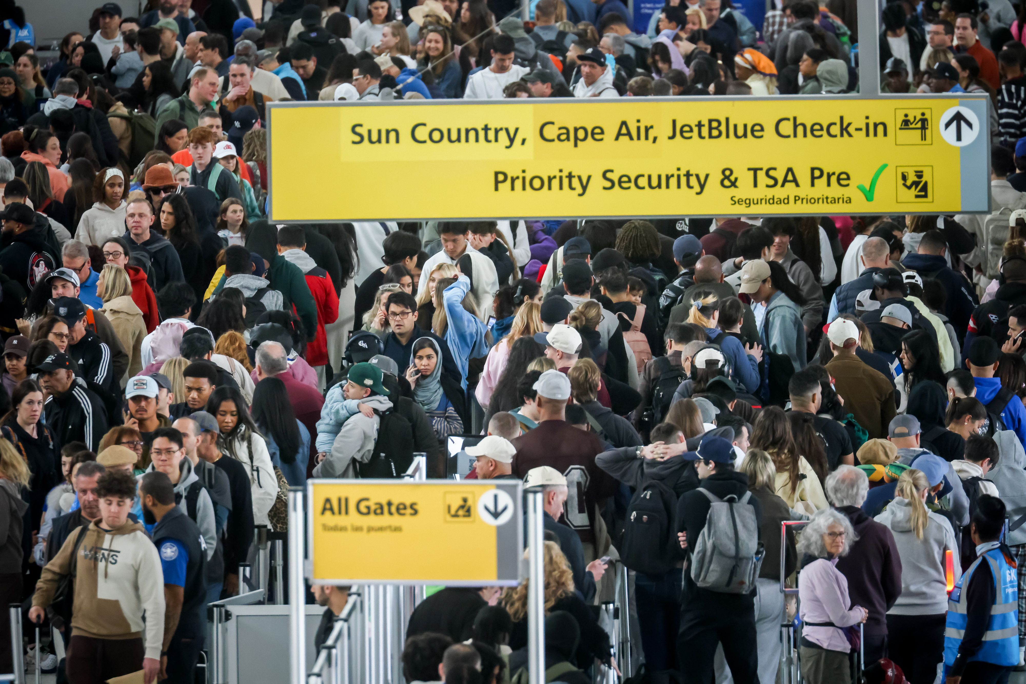 TSA line at JFK