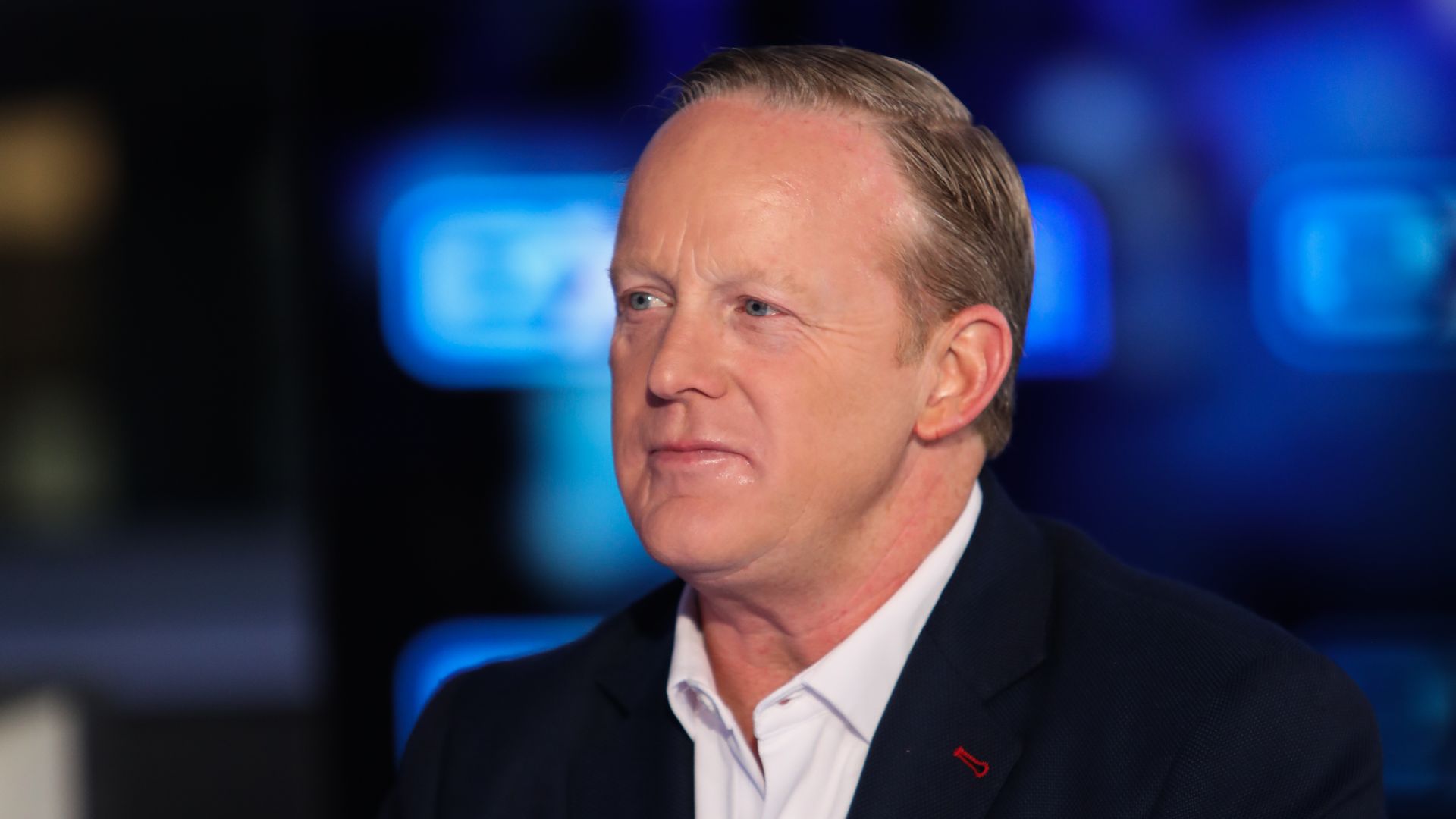 Sean Spicer visits "Extra" at Burbank Studios on November 12, 2019 in Burbank, California. 