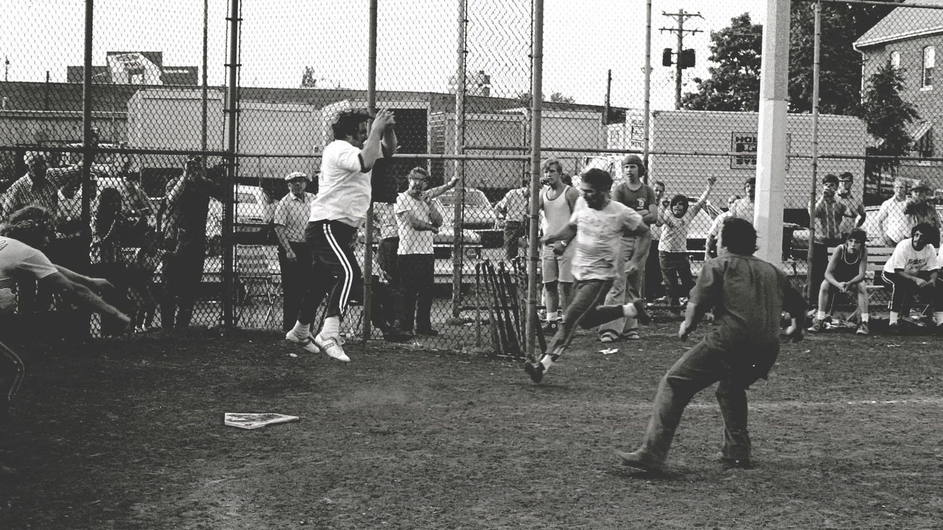 Photo of a softball game in action 