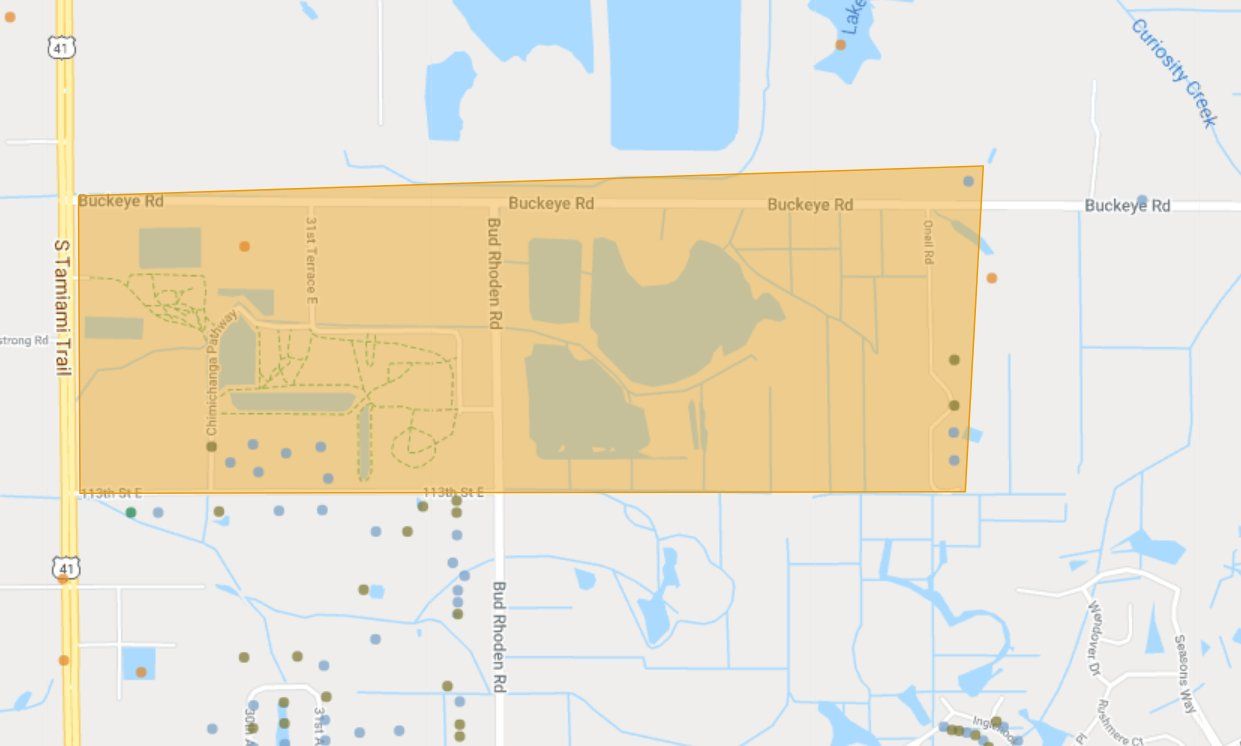 A map of the evacuation zone.