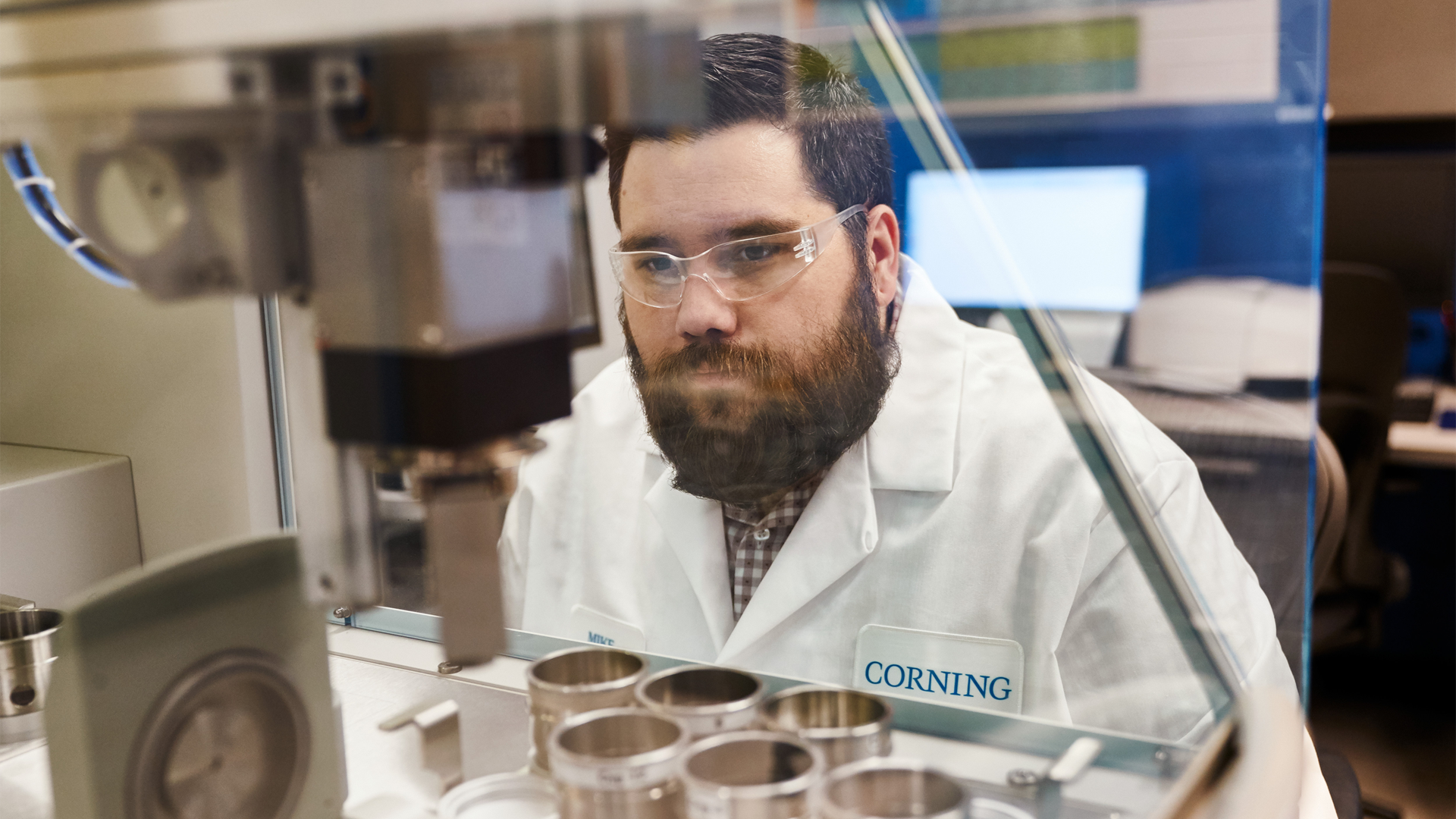 A worker at the Corning plant that makes glass for Apple's iPhones