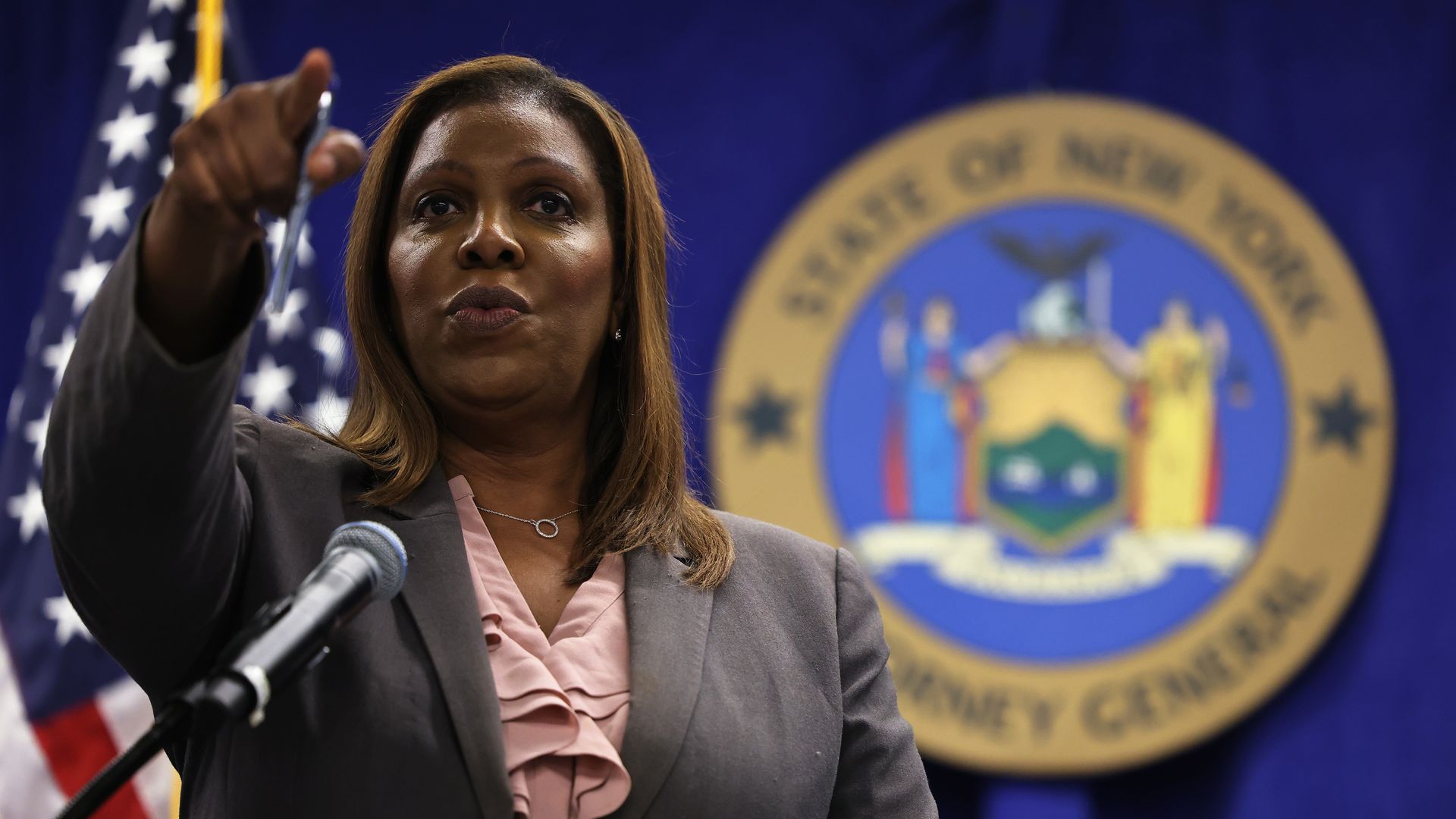 Attorney General of New York points finger.