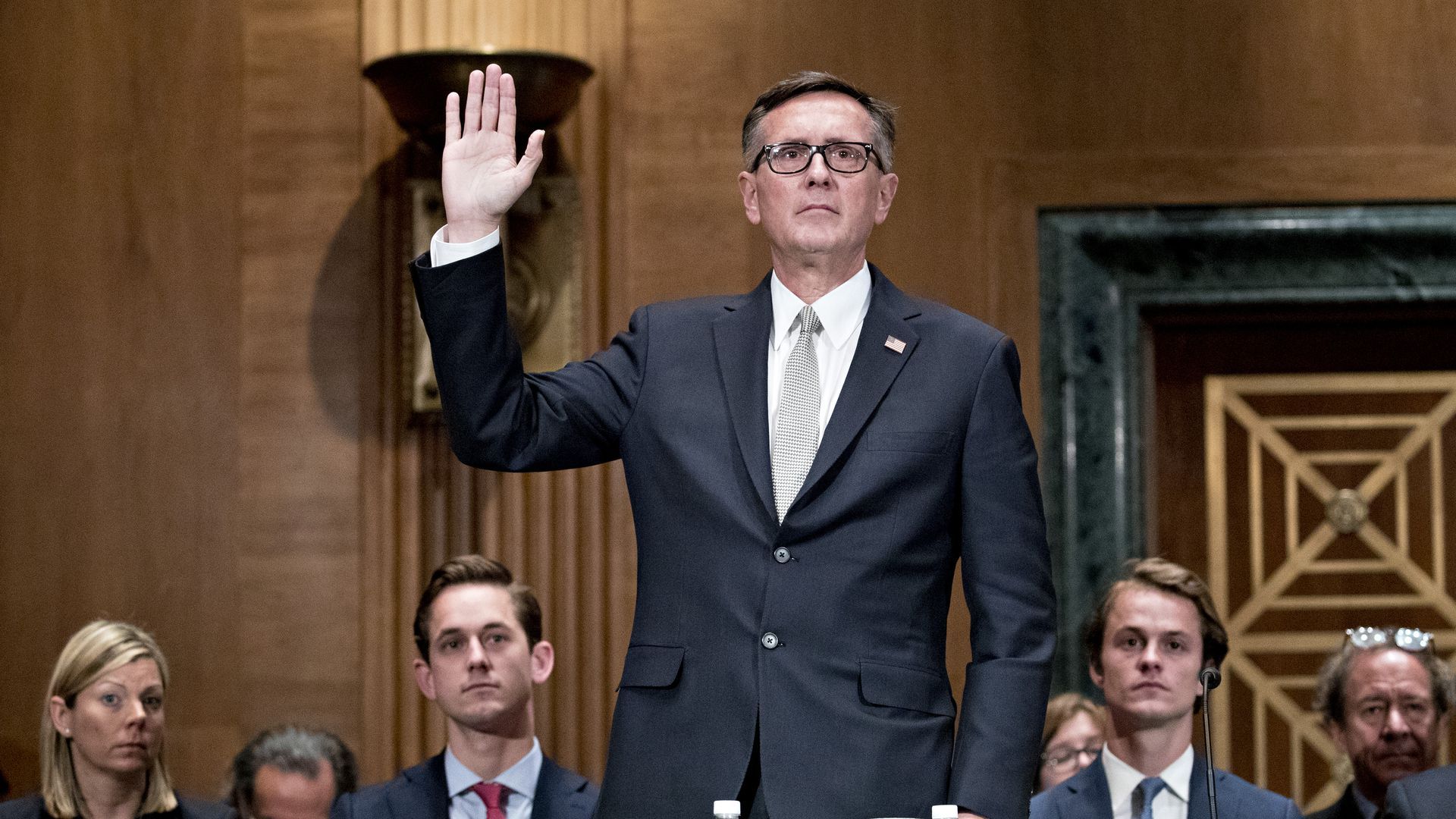 Outgoing Fed vice-chair Richard Clarida at his 2018 confirmation hearing. Andrew Harrer/Bloomberg via Getty Images