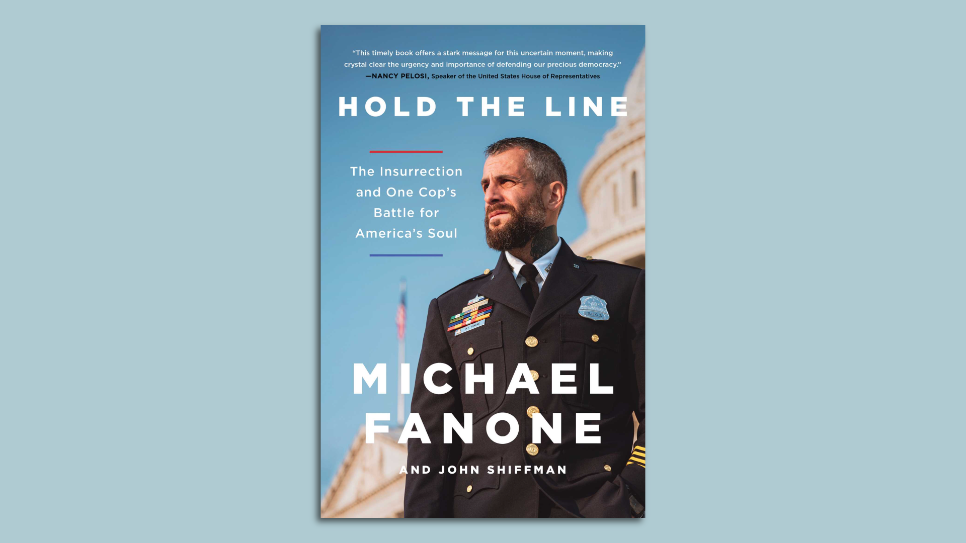 Cover of Michael Fanone's new book, with him in foreground and U.S. Capitol in background