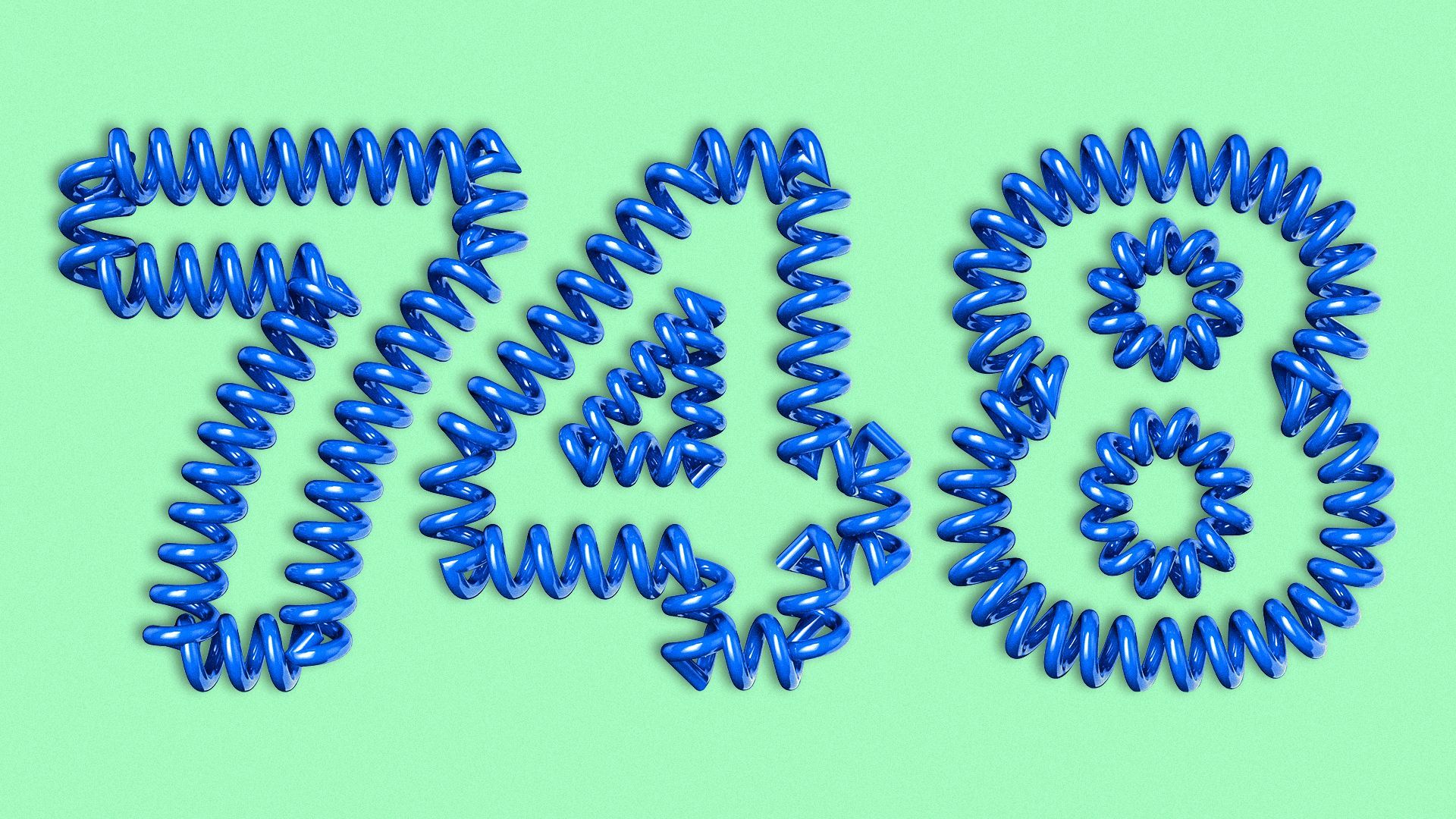 Illustration of telephone cords in the shape of "748".