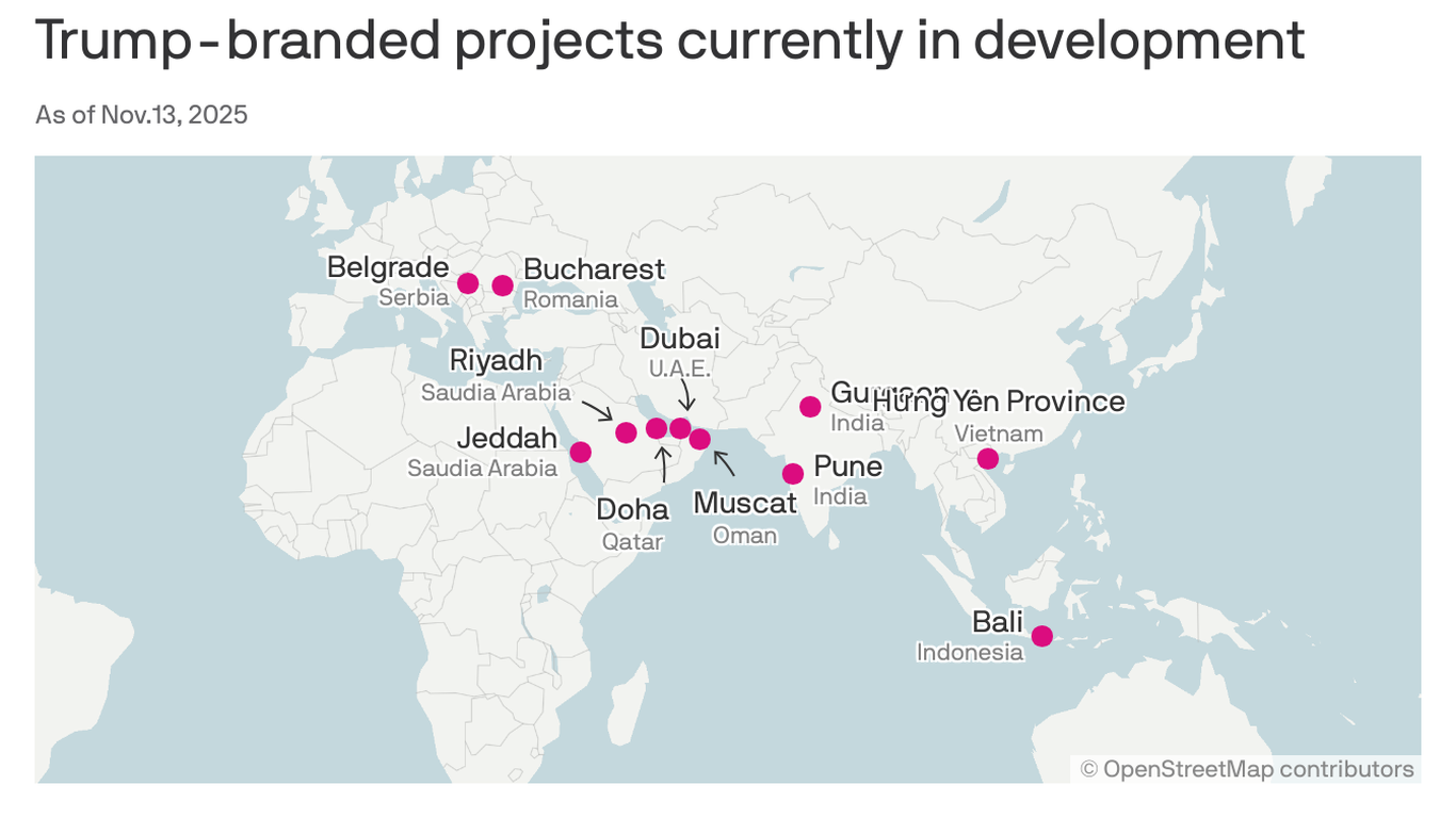 Trump's business empire goes global while he's in the White House