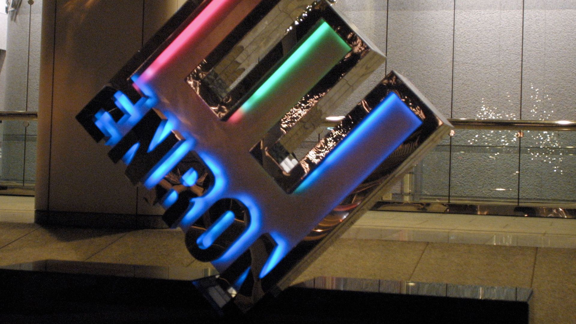 An Enron sign.