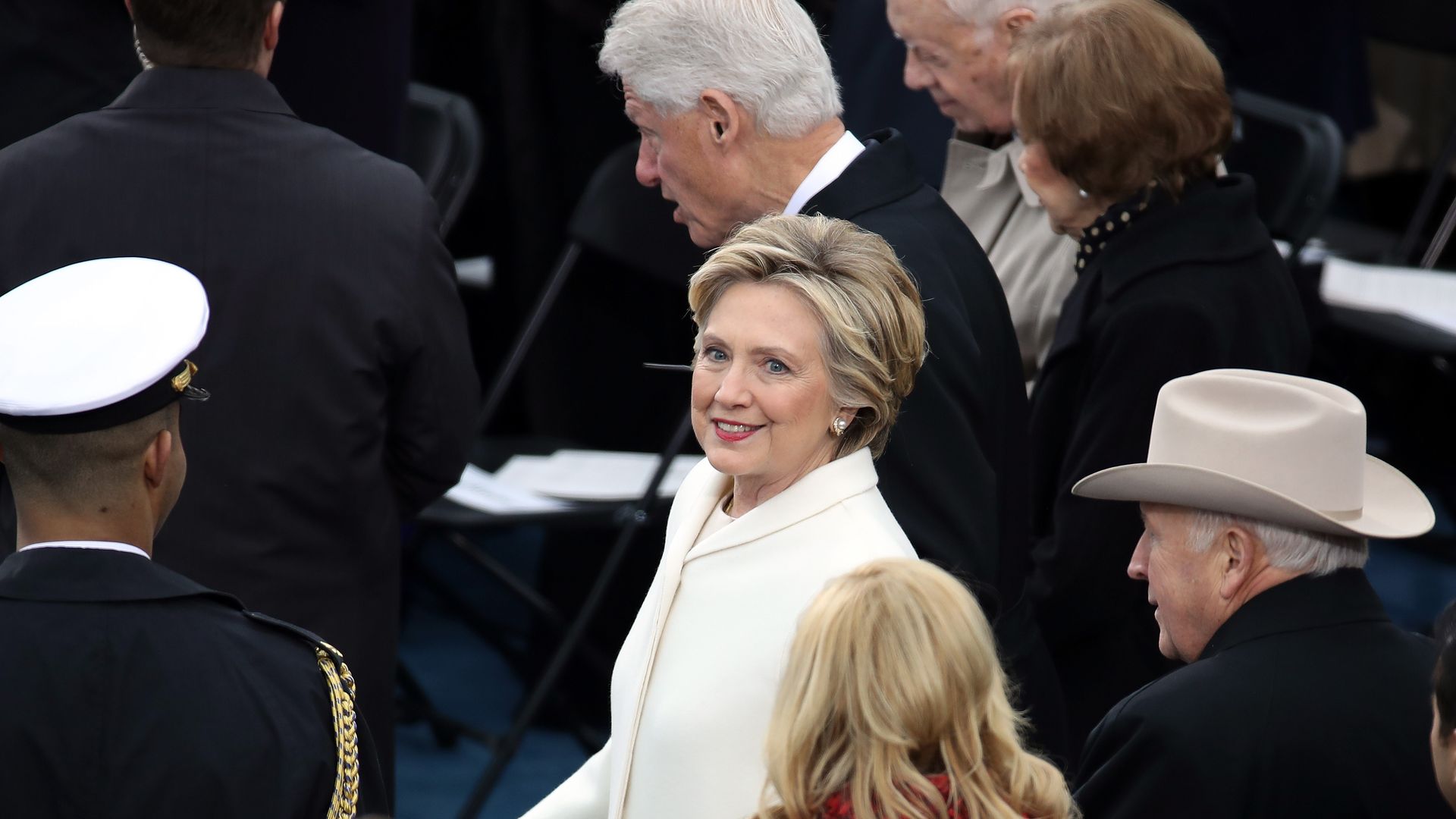 Hillary Clinton at Donald Trump's inauguration.