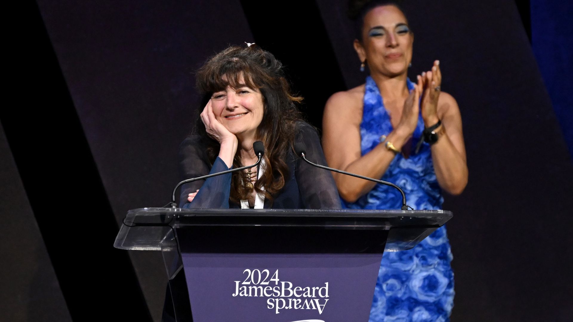 CHICAGO, ILLINOIS - JUNE 10: (L-R) Ruth Reichl and Michelle Miller attend the 2024 James Beard Restaurant and Chef Awards at Lyric Opera Of Chicago on June 10, 2024 in Chicago, Illinois. (Photo by Daniel Boczarski/Getty Images for James Beard Foundation)