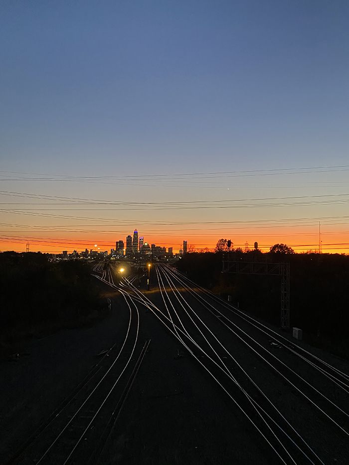 sunset from the Matheson Avenue bridge on Tuesday