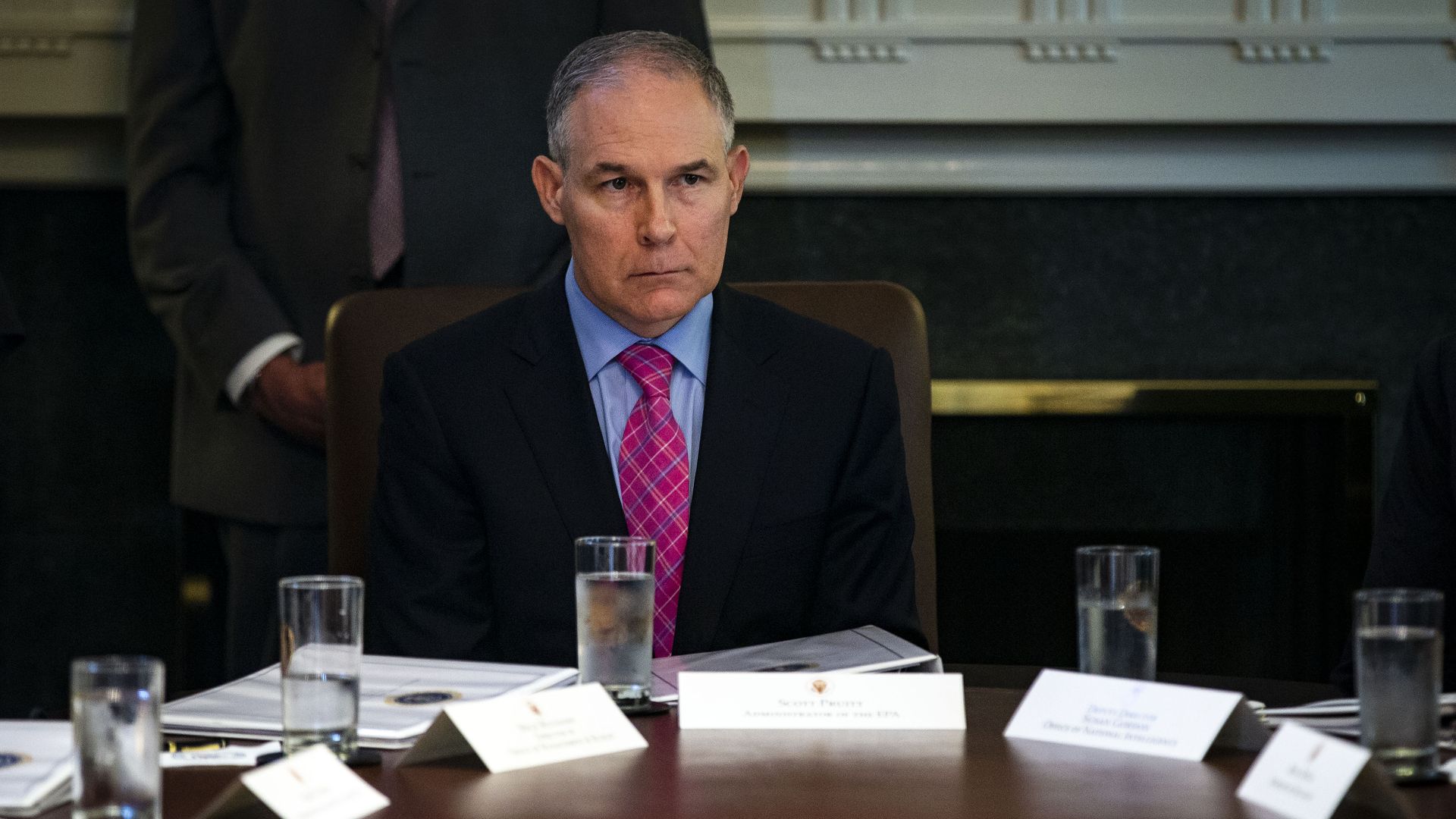 EPA Administrator Scott Pruitt during a Cabinet meeting May 9, 2018, in the Cabinet Room of the White House.