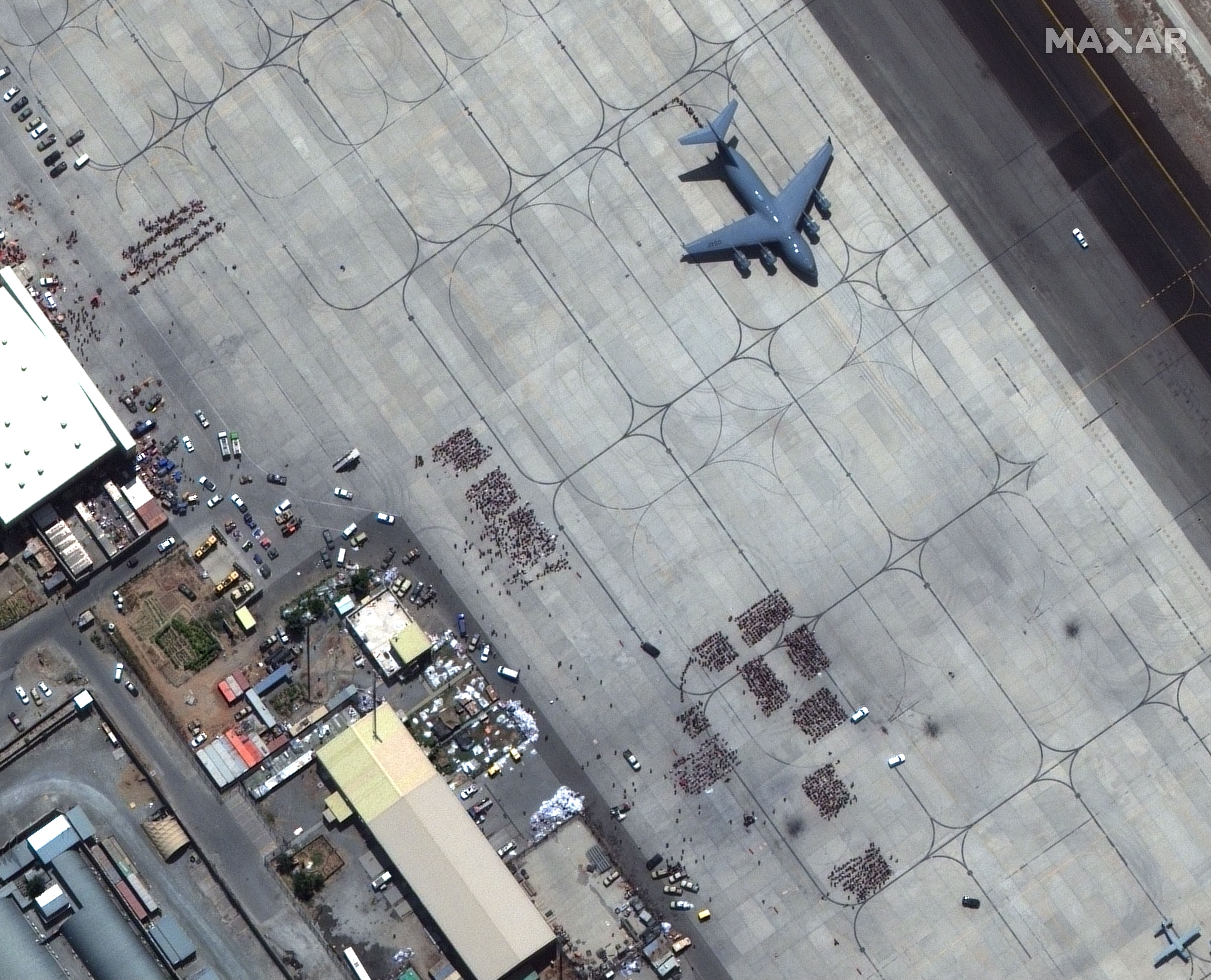 Satellite images of Kabul airport