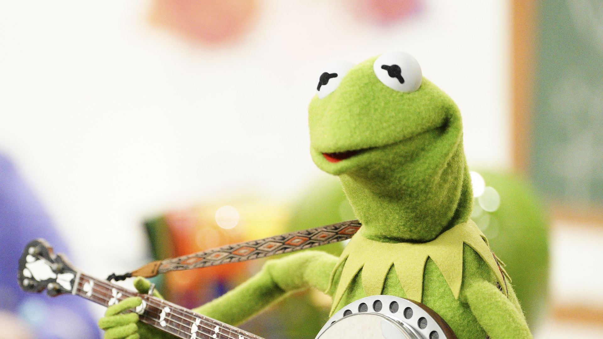 A photo showing Kermit the Frog.