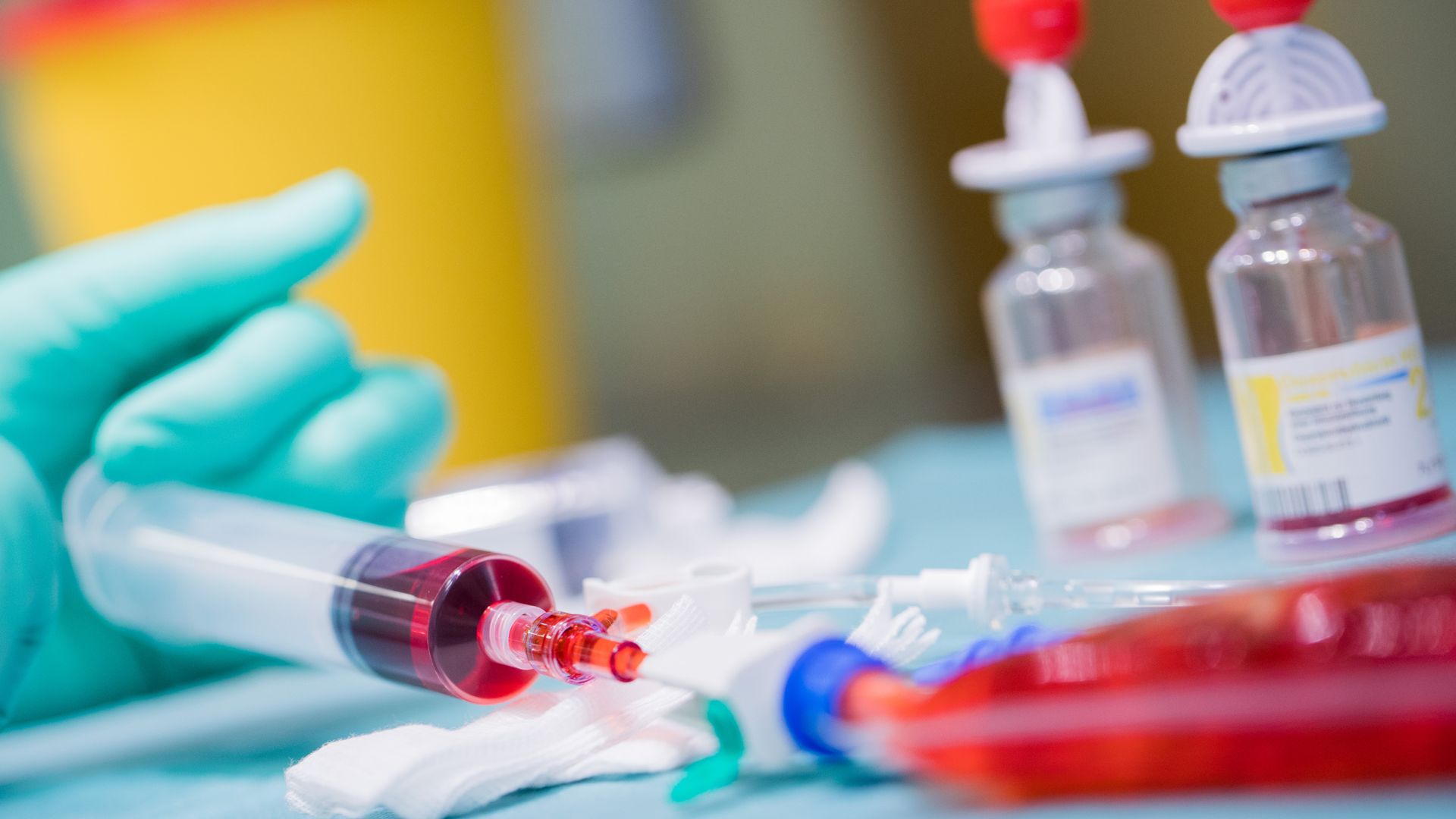 A needle and medicine