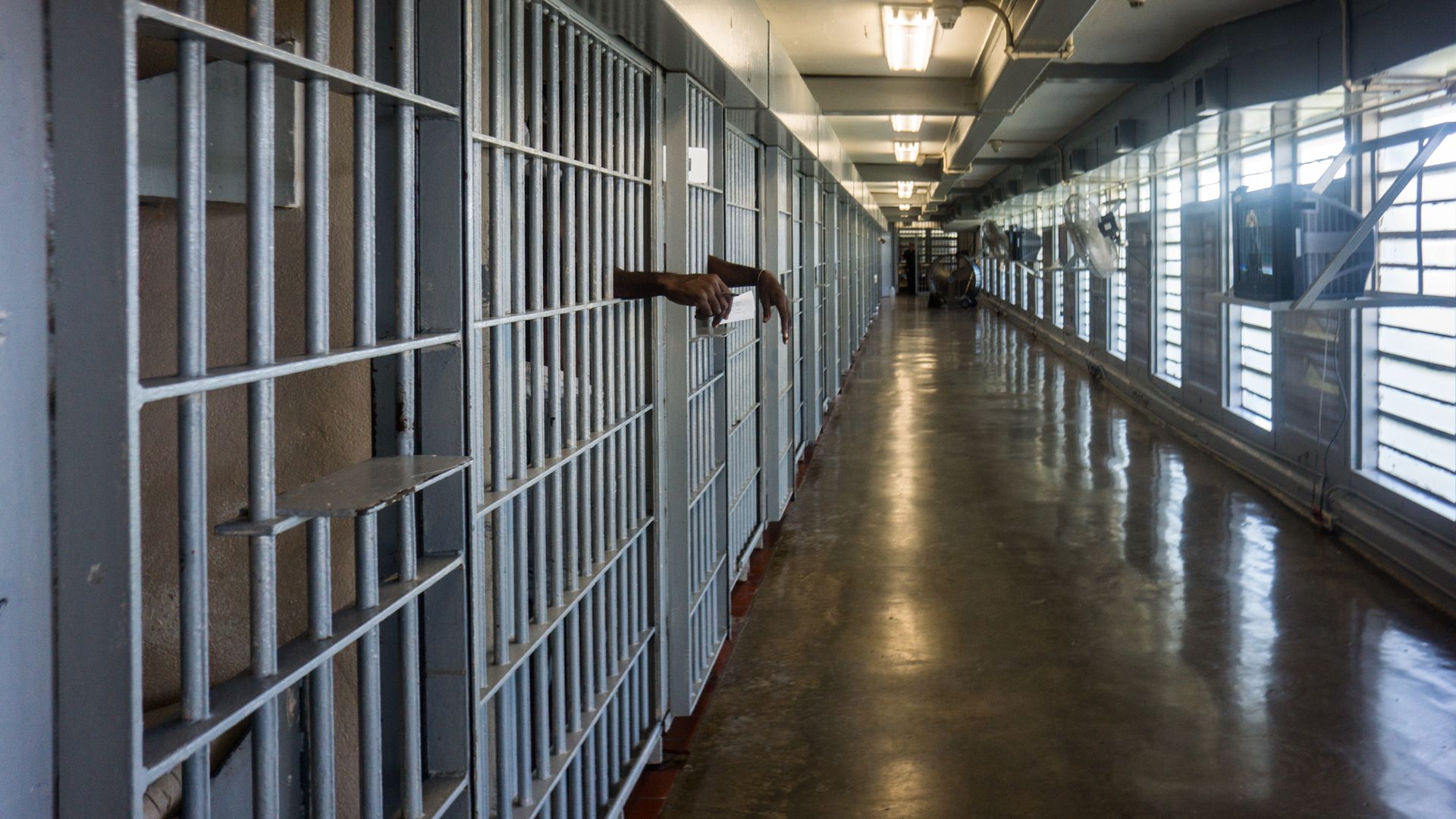 row of jail cells