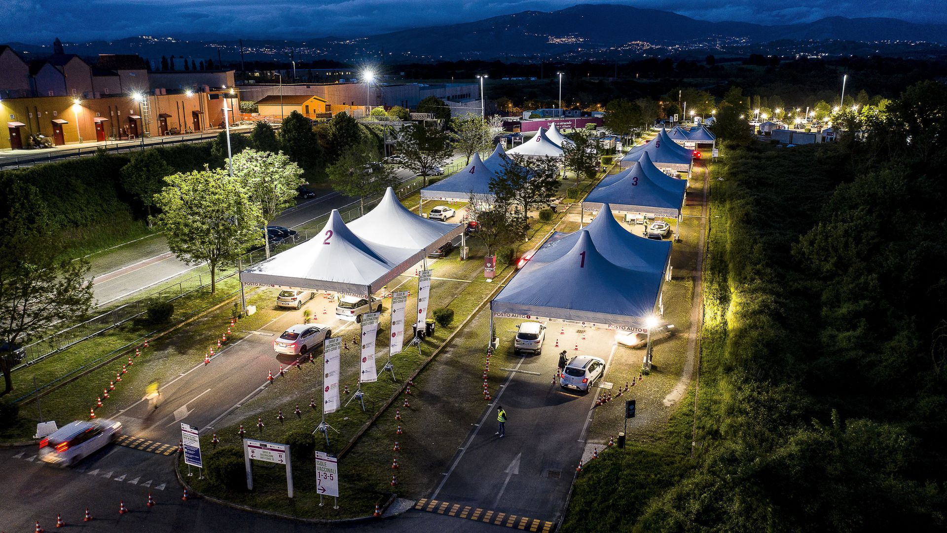 A vaccination center in Rome in May.