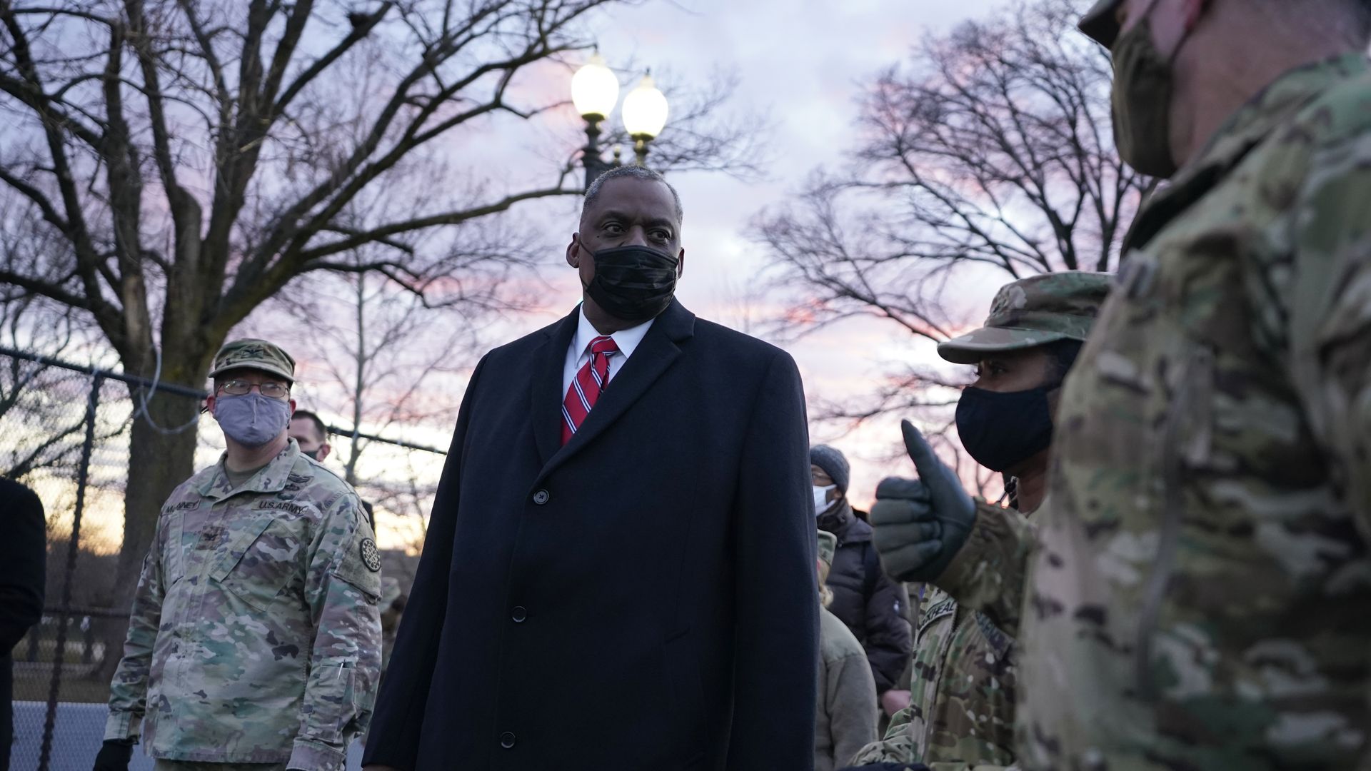 Lloyd Austin with troops