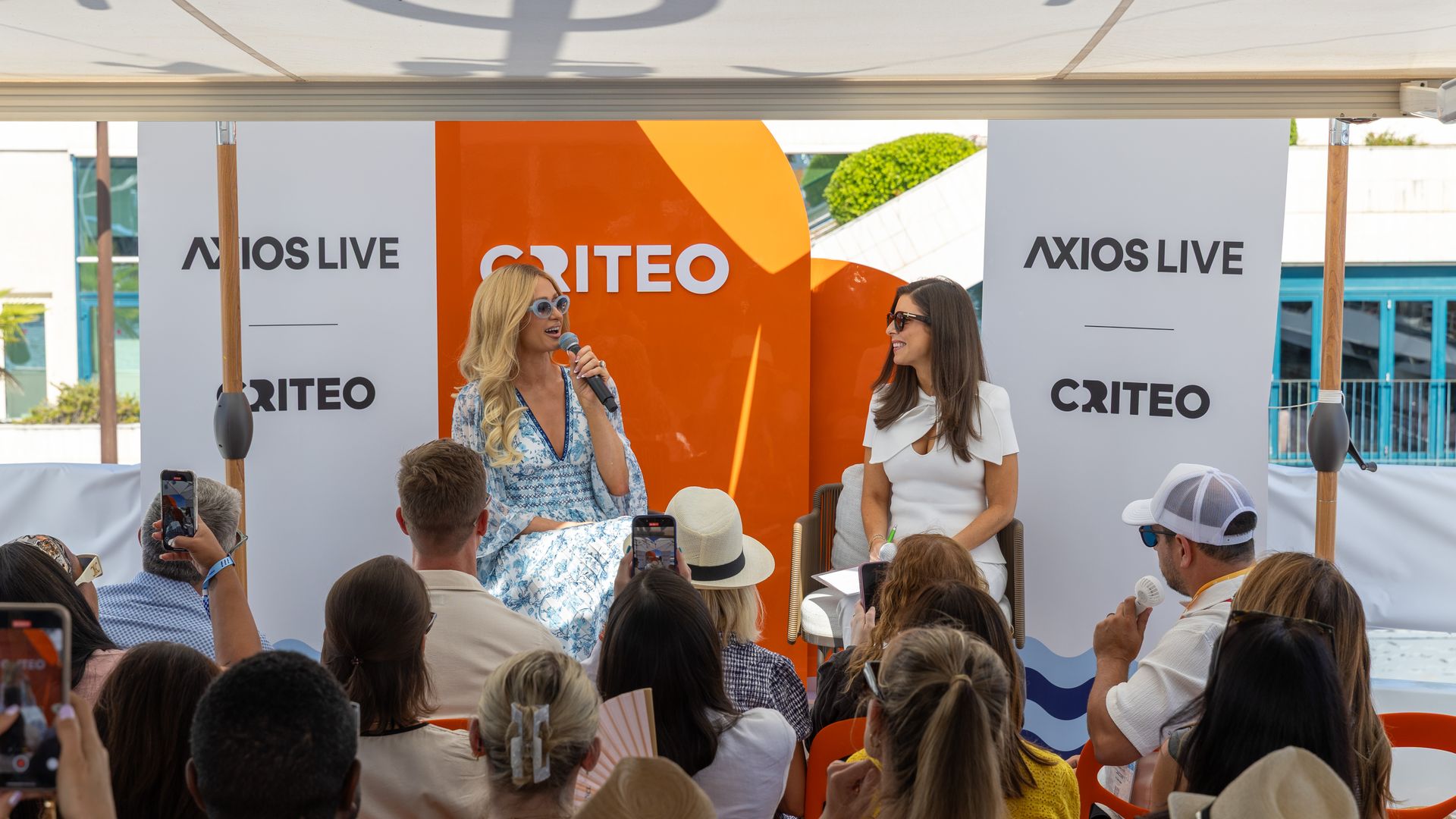 11:11 Media CEO Paris Hilton in conversation with Axios' Sara Fischer at Cannes.