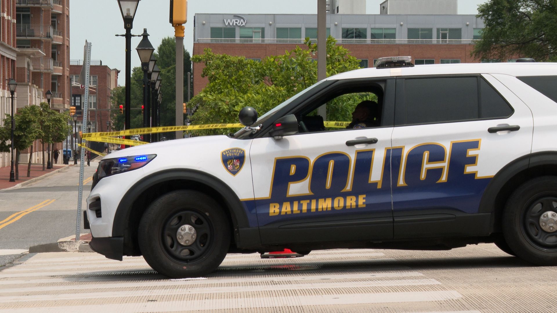 Baltimore police outside of Johns Hopkins Hospital in June 2025. 