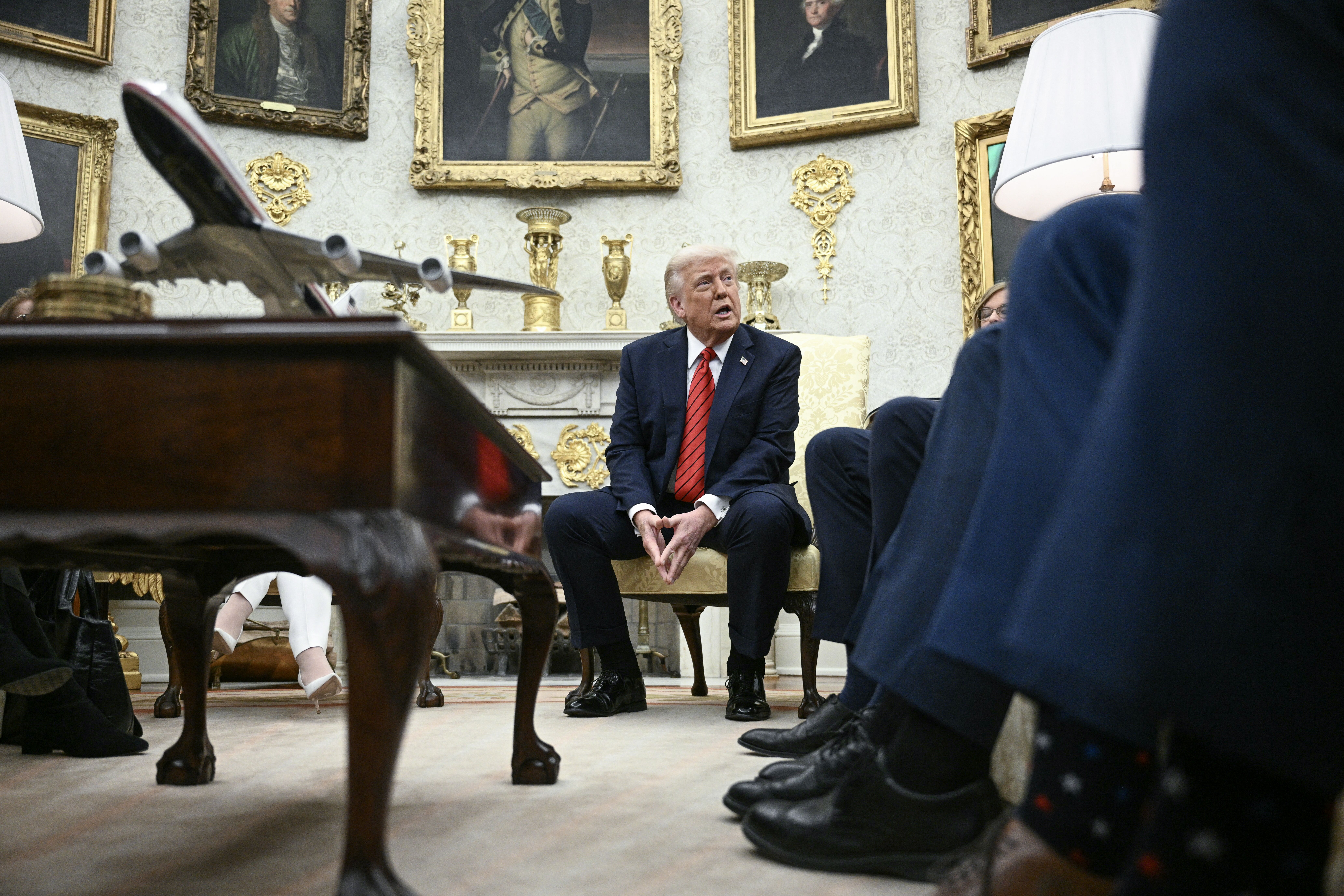 President Trump meets with Italian Prime Minister Giorgia Meloni in the Oval Office yesterday.