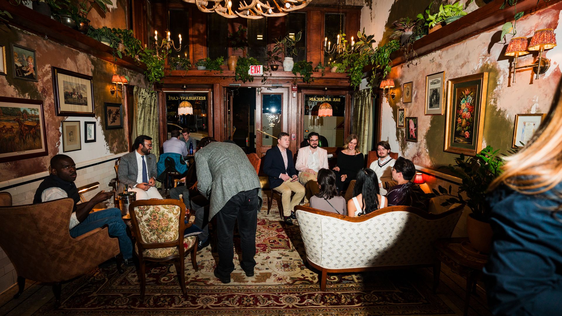 A group at Butterworth's in the evening