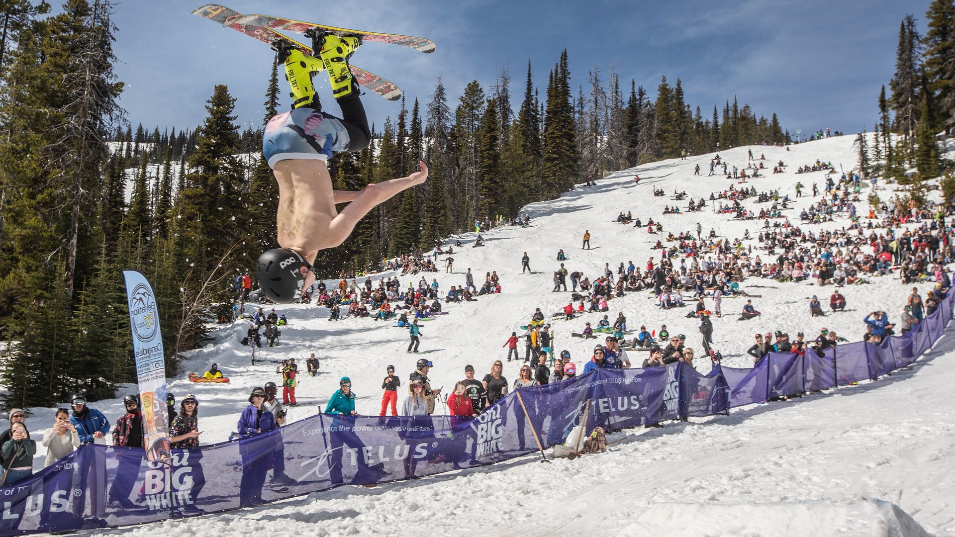 skier upside down