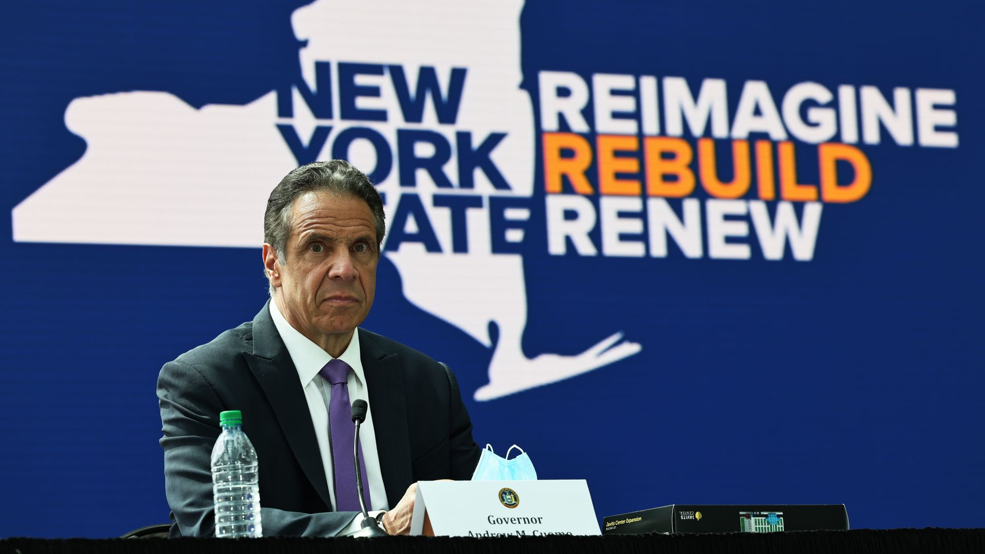 New York Gov. Andrew Cuomo at a press conference on May 11.
