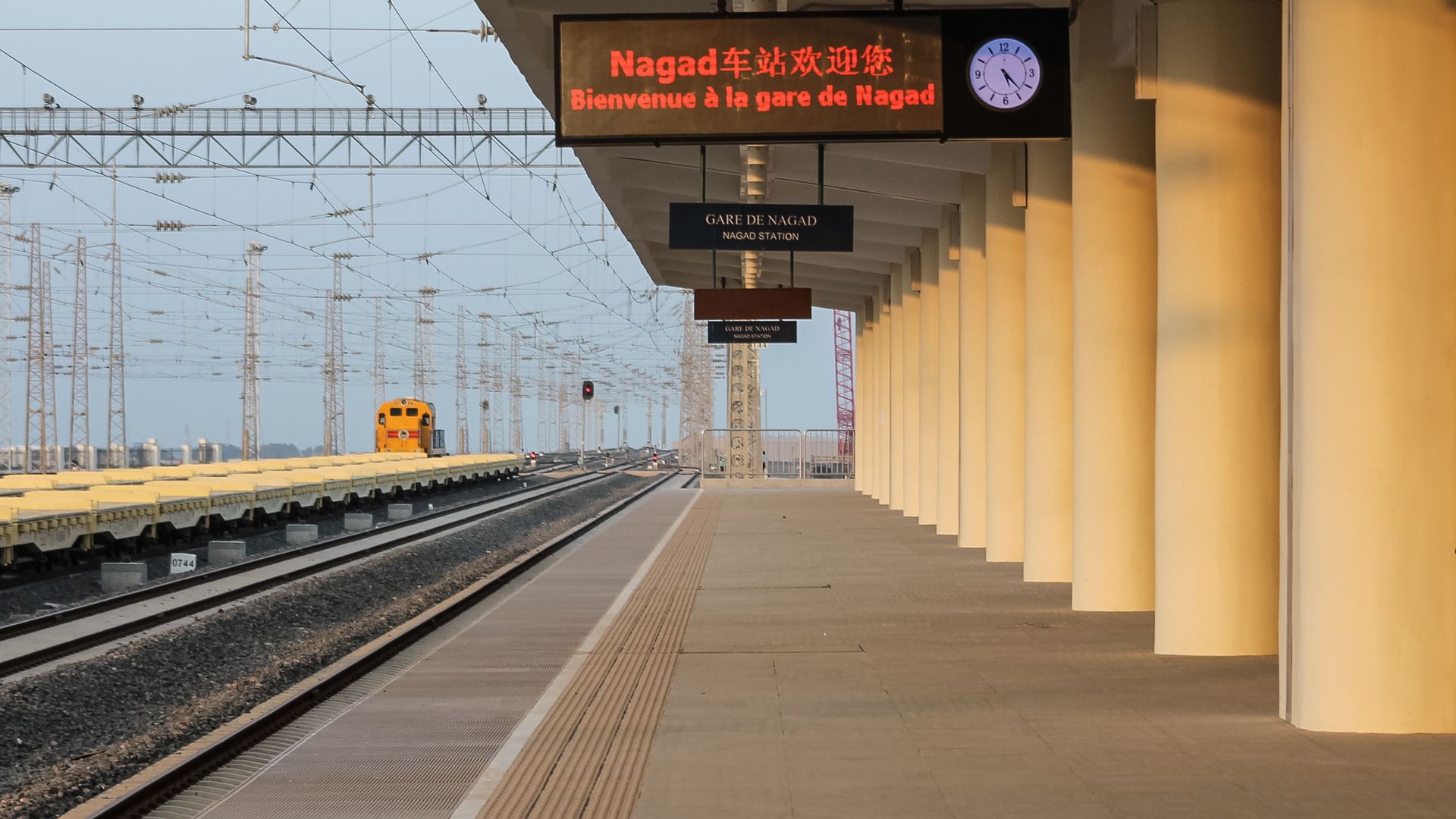 train tracks and station platform