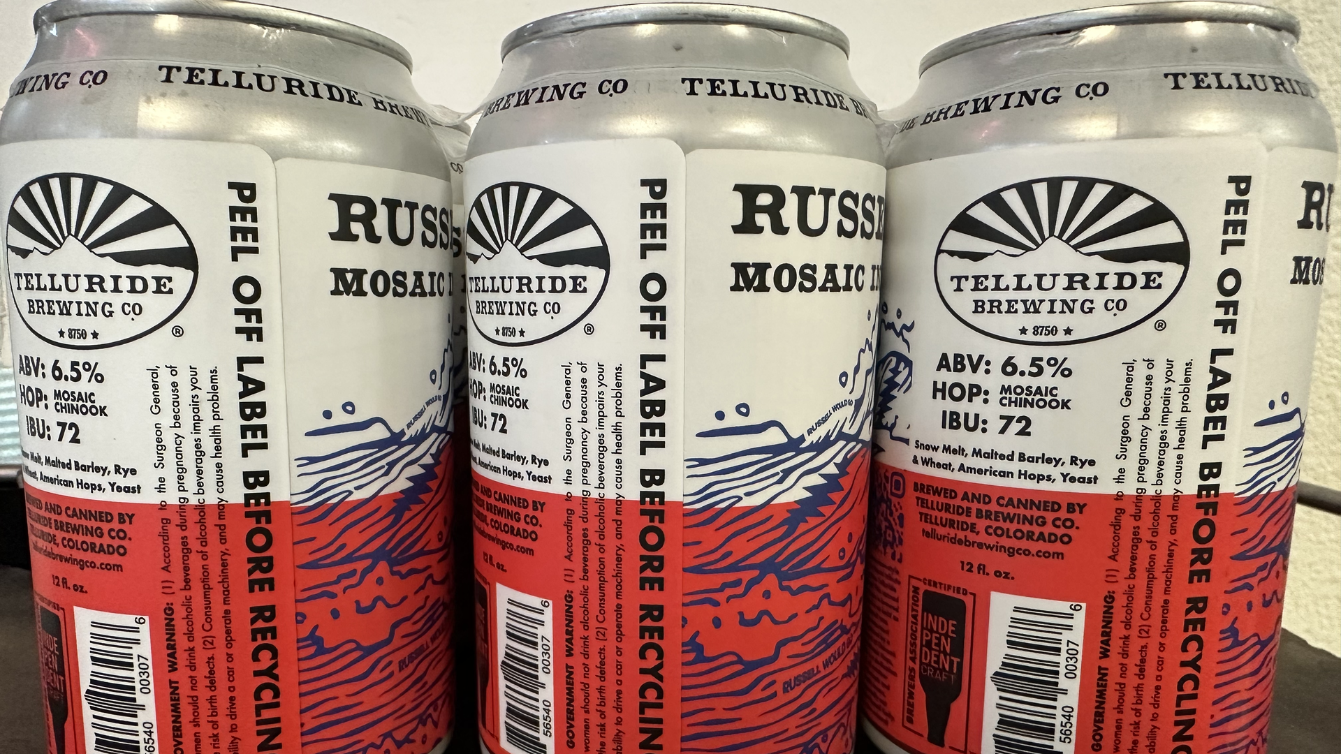 Telluride Brewing cans. Photo: John Frank/Axios