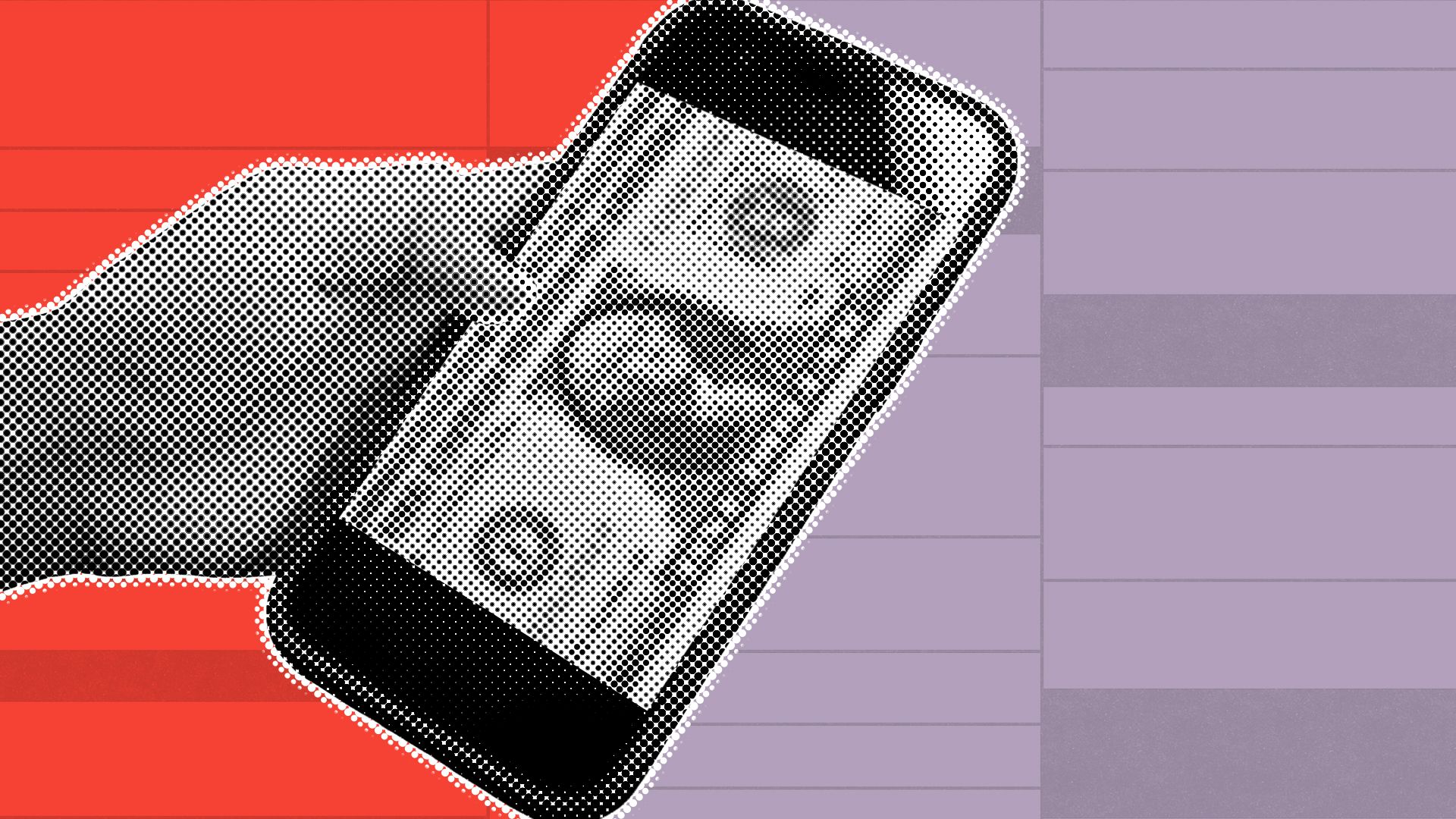 Illustration of a dollar bill on a cellphone with ballot elements in the background
