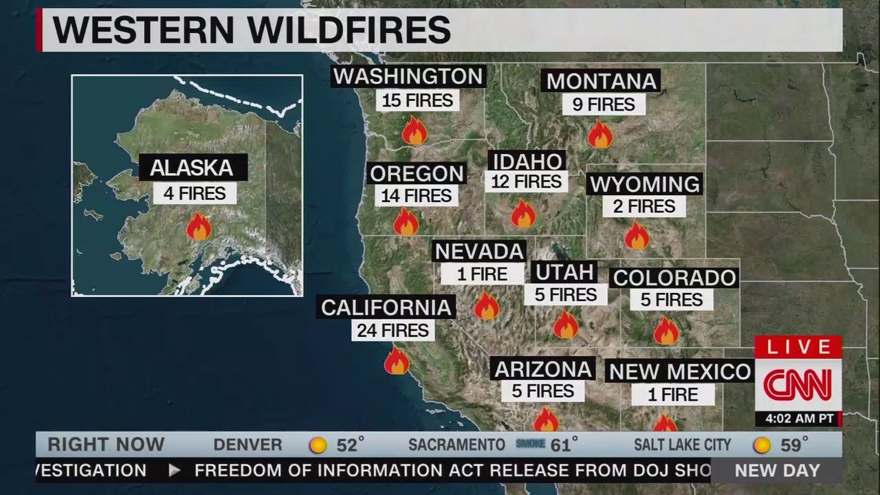 map of wildfires