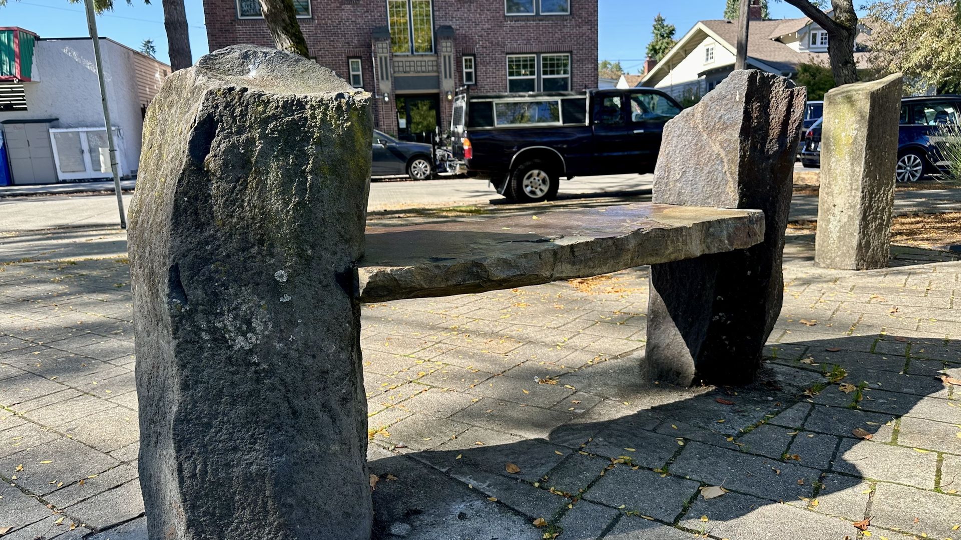 Stone benches somewhere in Seattle.