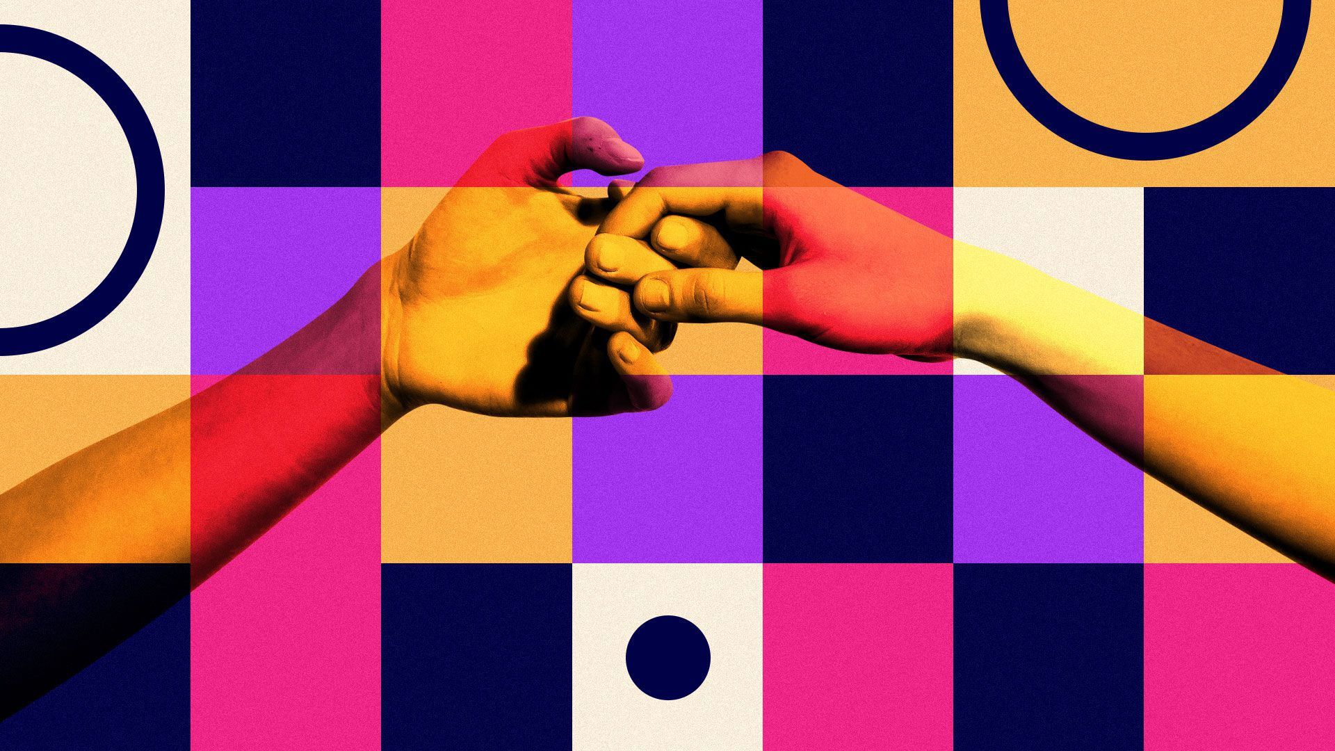 abstract illustration of two hands holding one another