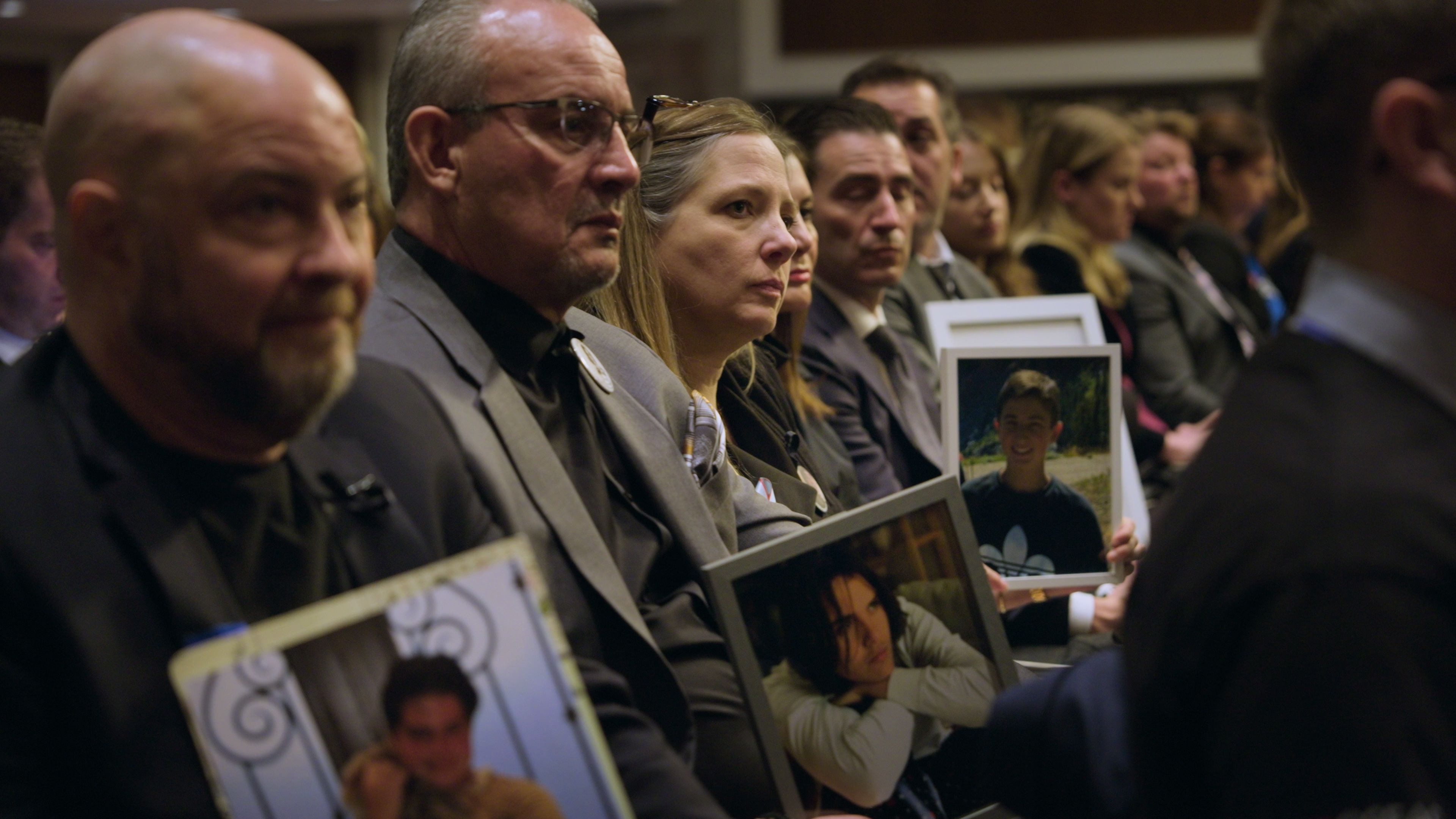 Parents of social media victims, including Amy Neville, attend Senate Judiciary Committee hearing on Big Tech and the Online Child Sexual Exploitation Crisis, January 31, 2024. Courtesy: Can't Look Away