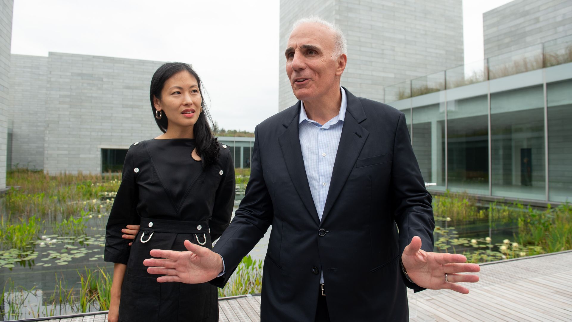 Mitchell Rales next to his wife Emily Wei Rales at the Glenstone Museum
