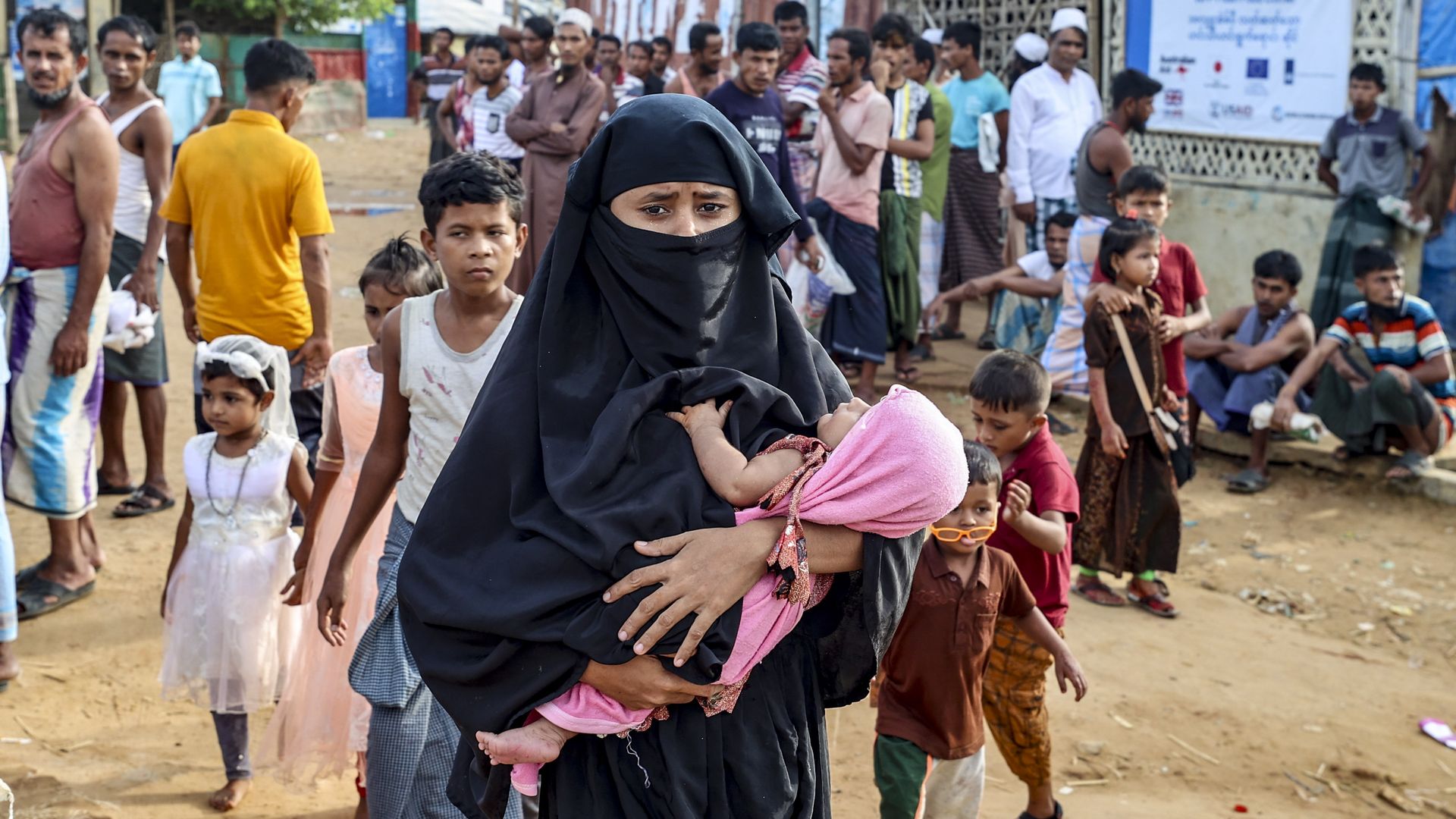Rohingya Muslims in a refugee camp in Bangladesh on July 10.