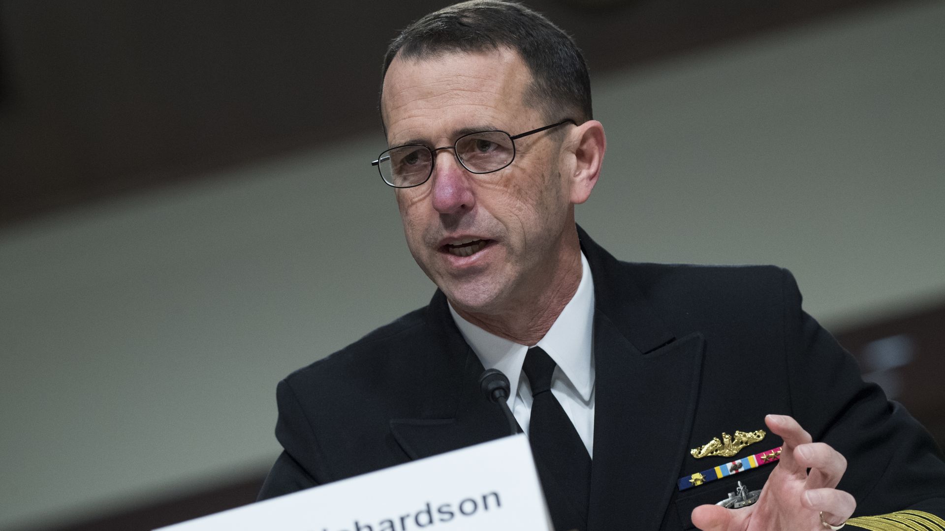 Chief of Naval Operations Adm. John Richardson, testifies before a Senate Armed Services Committee hearing