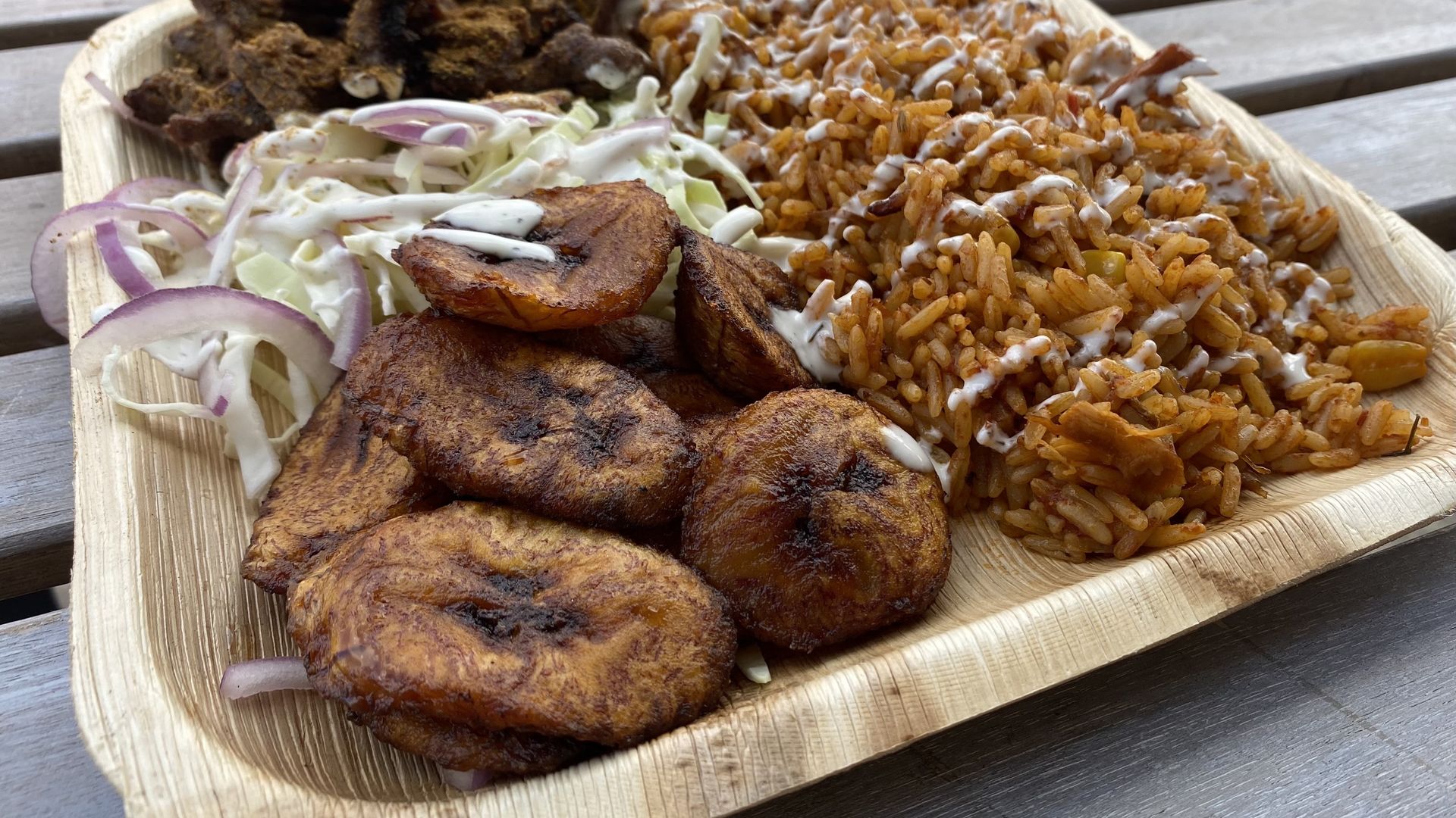 A steak suya bowl from Suya Suya West African Grill in Northern Liberties
