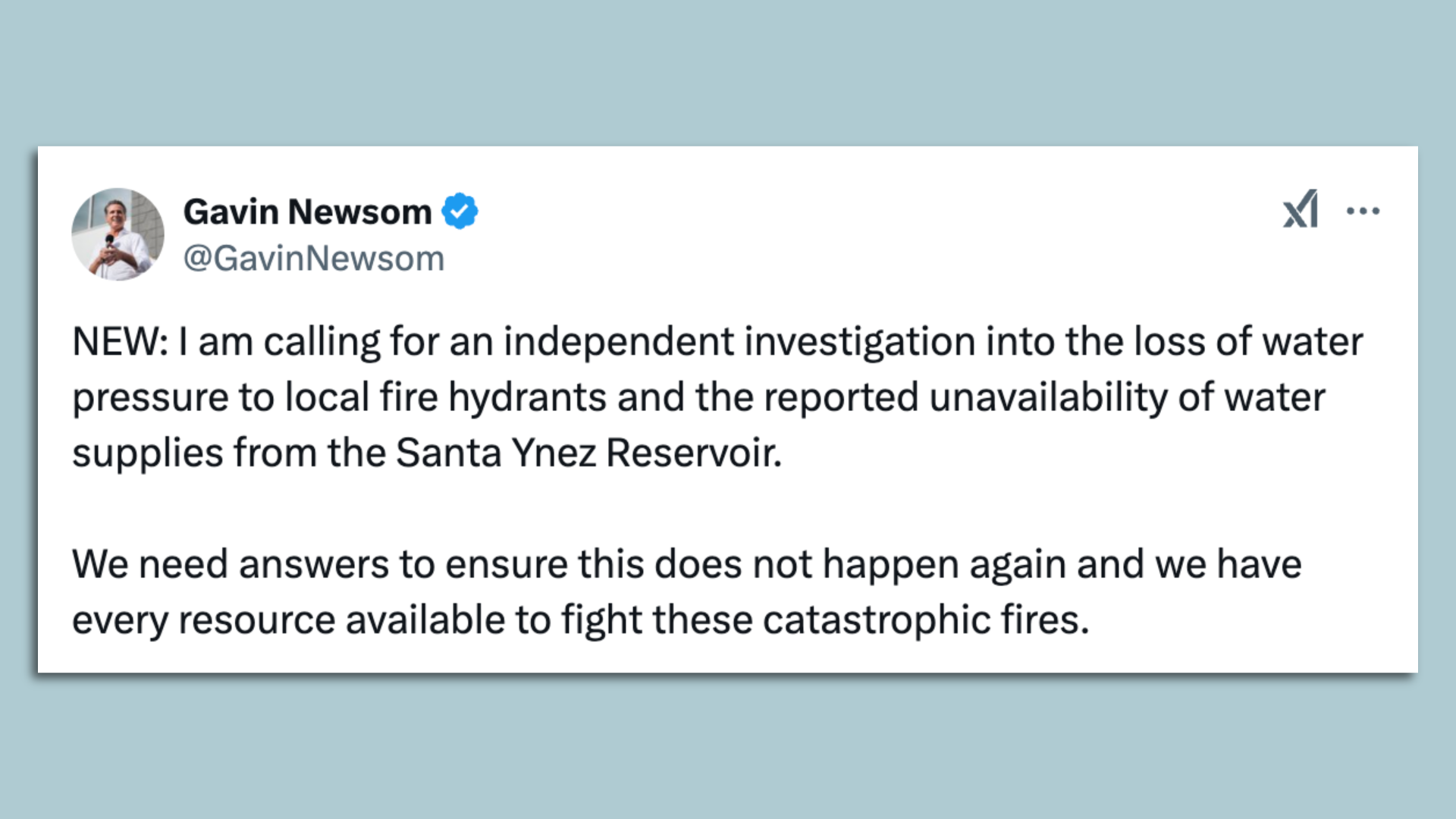 Newsom tweet
