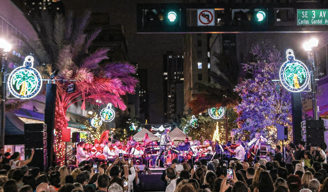 A holiday celebration in downtown Miami