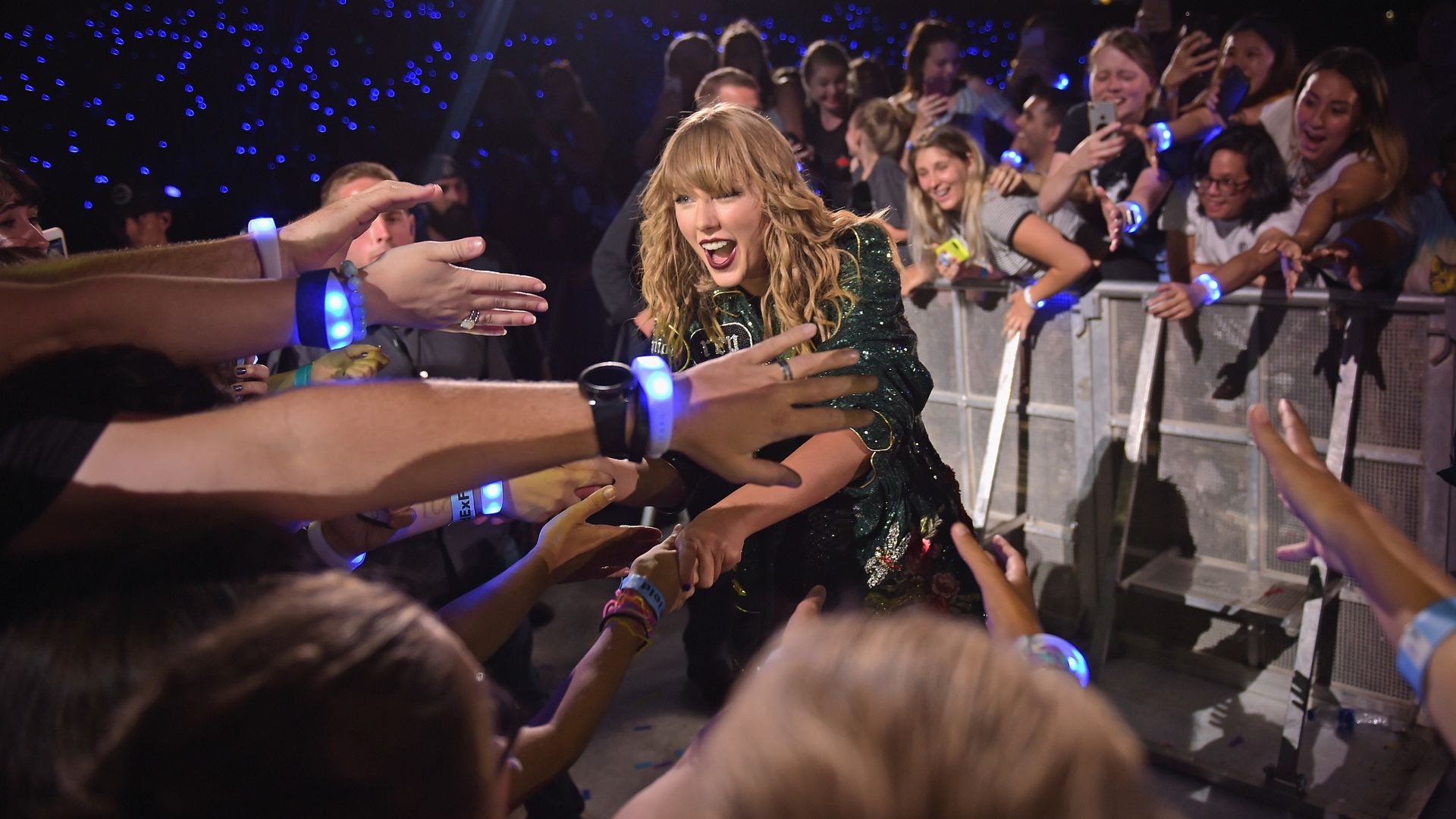 Taylor Swift performs during the Taylor Swift reputation Stadium Tour at FedExField on July 11, 2018 in Landover, Maryland.