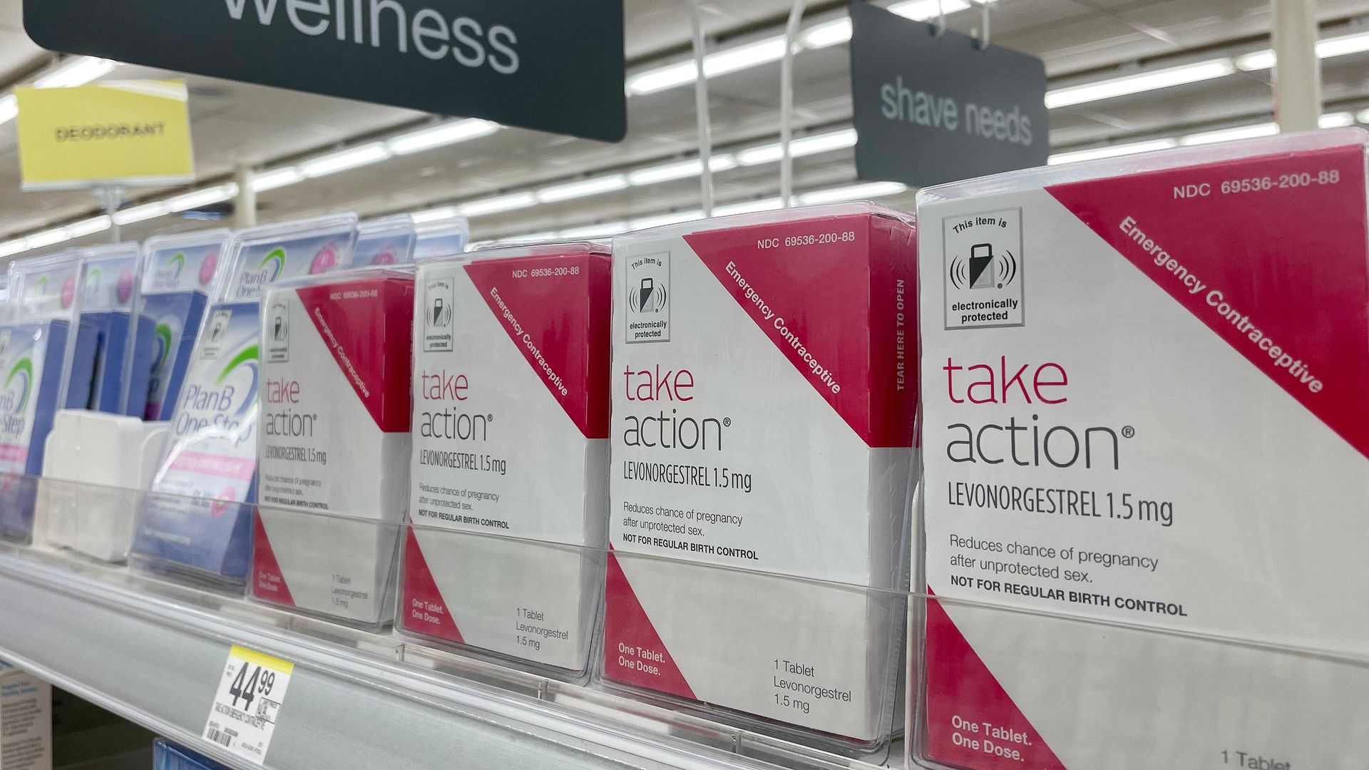 Plan-B, emergency contraceptive, and Take Action, another version of the contraceptive.