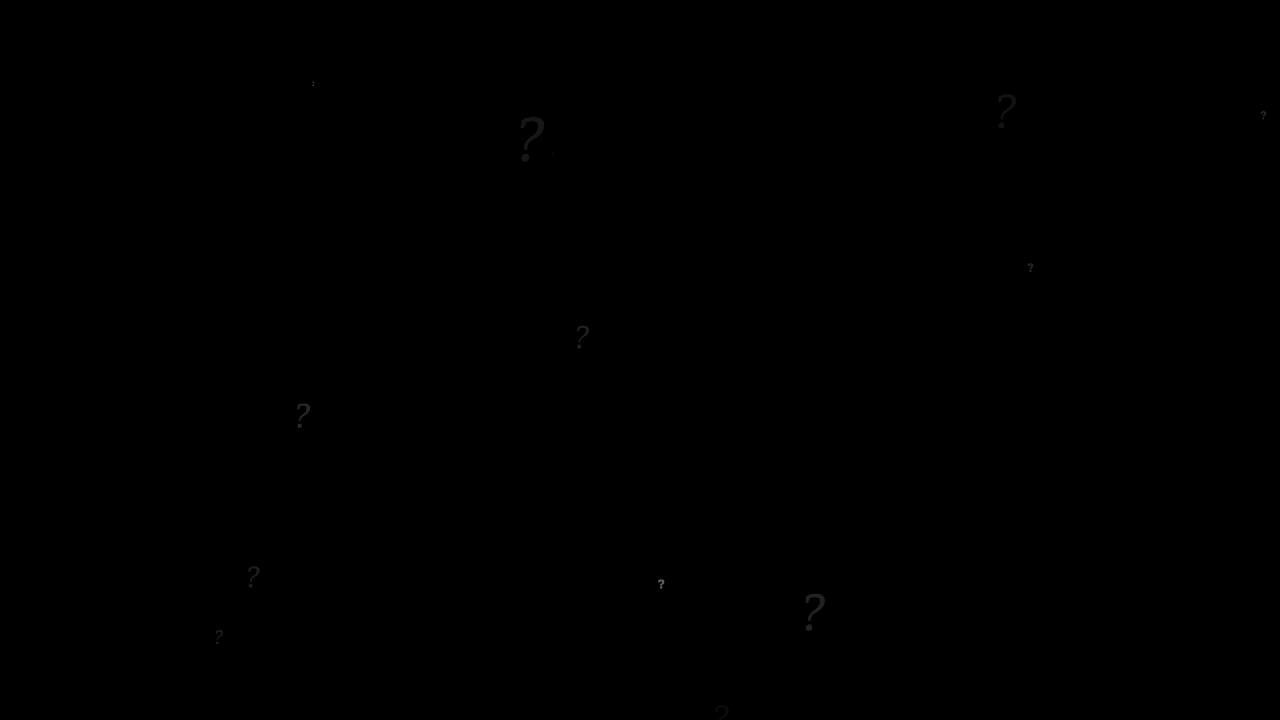 GIF of question marks floating in space