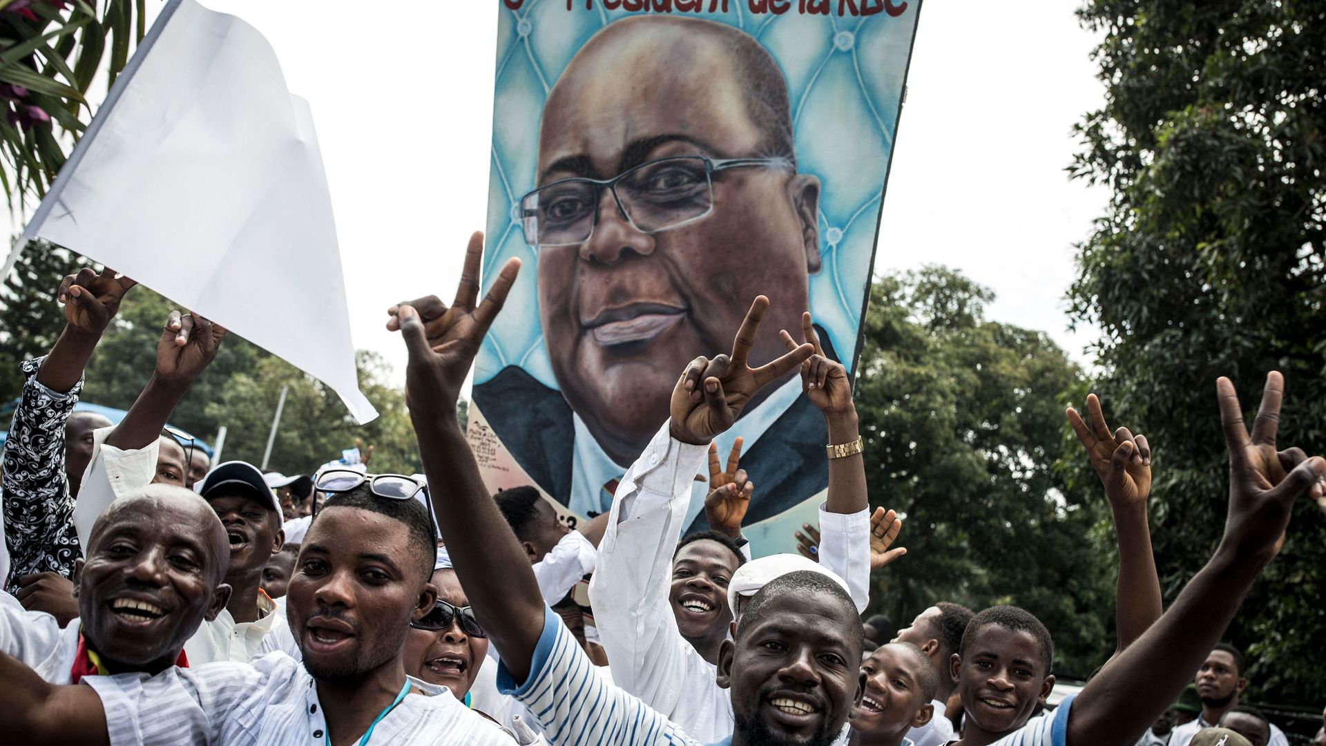 Supporters of new elected President of the Democratic Republic of Congo Felix Tshisekedi during his inauguration ceremony on in Kinshasa.