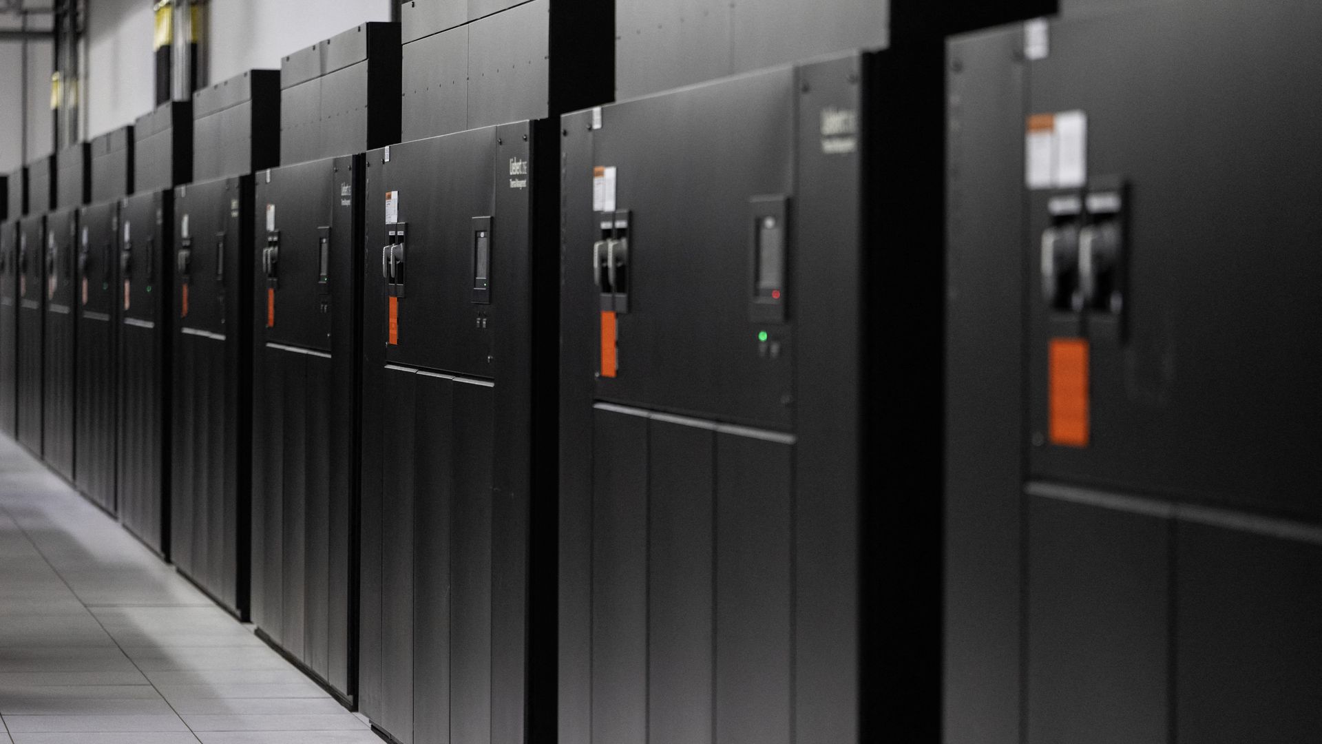 Active servers are seen at a Digital Realty data center.