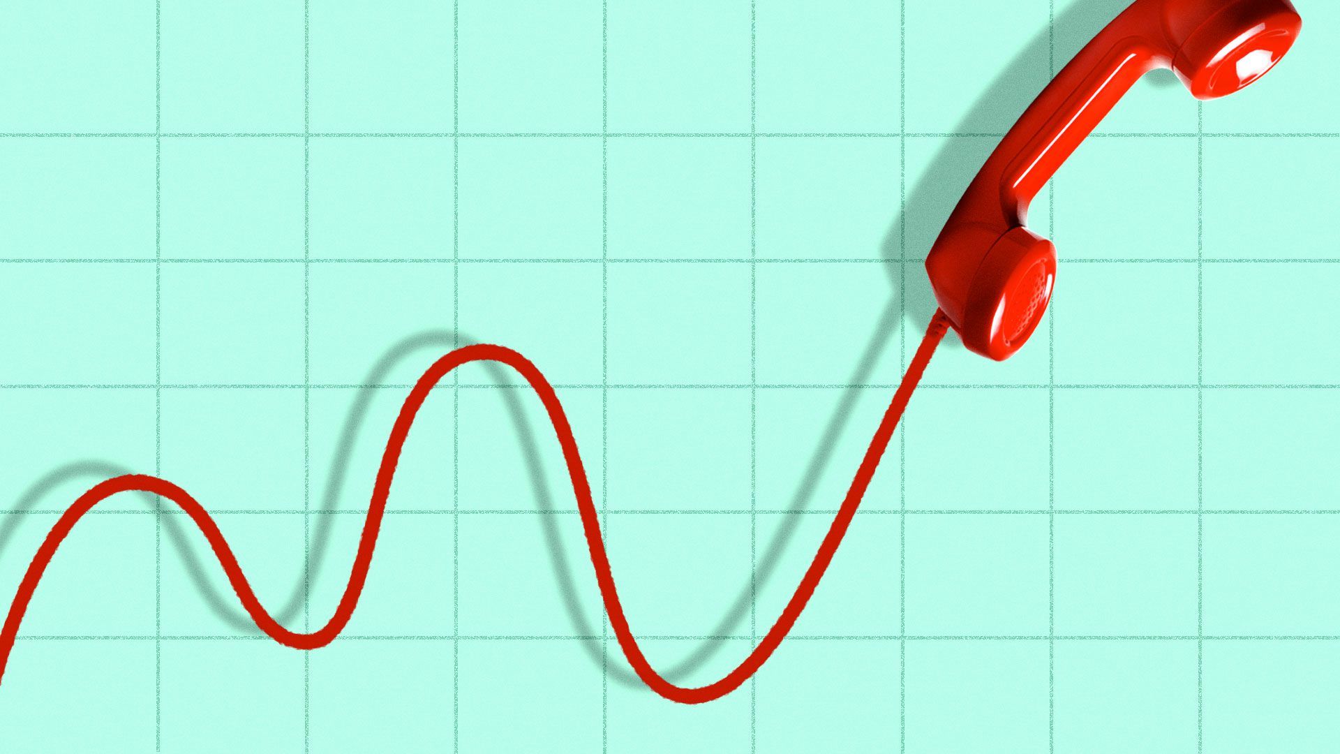 Illustration of an upwards trending phone as a line graph