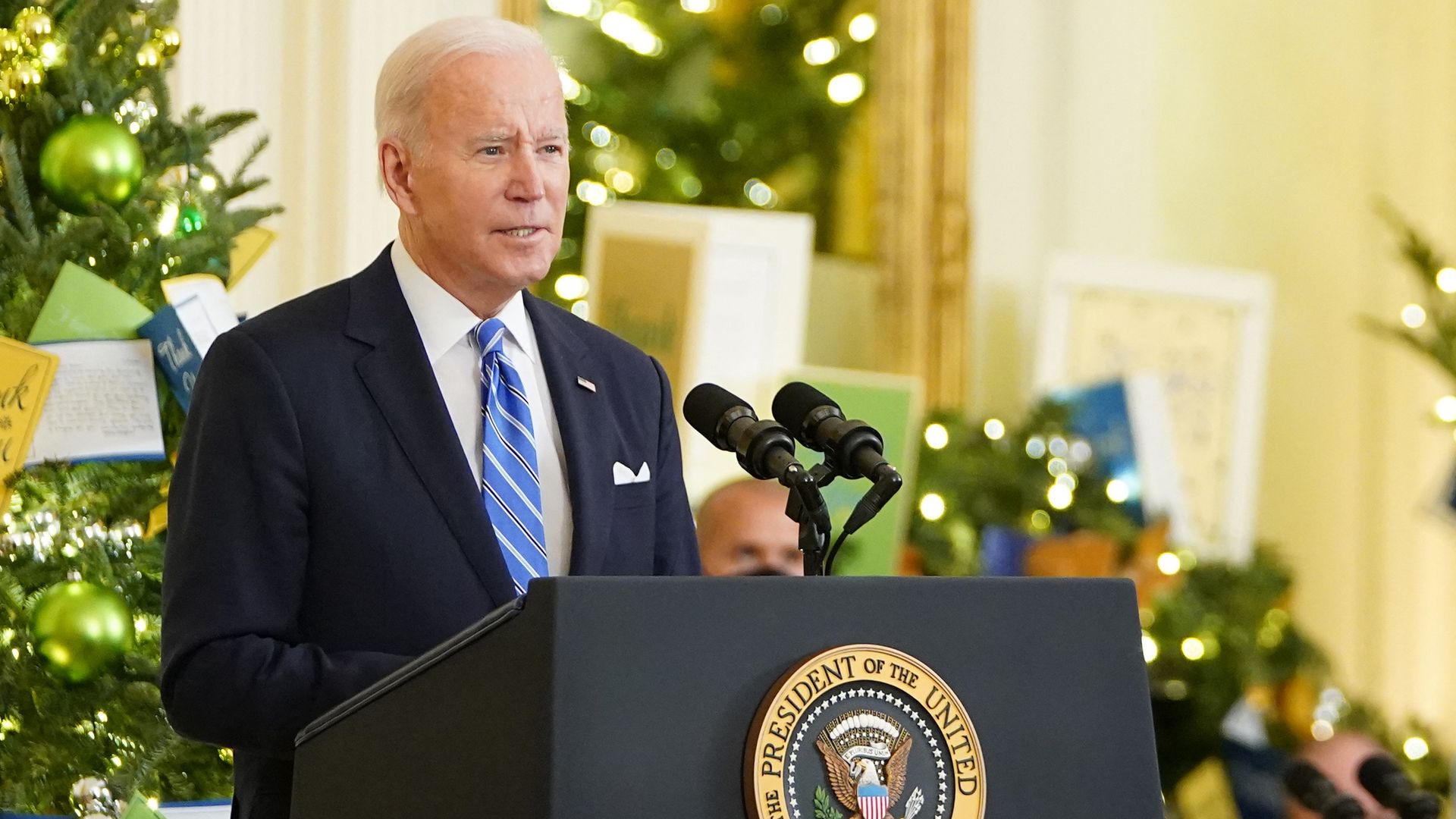President Biden speaking at the Medal of Honor ceremony on Thursday.