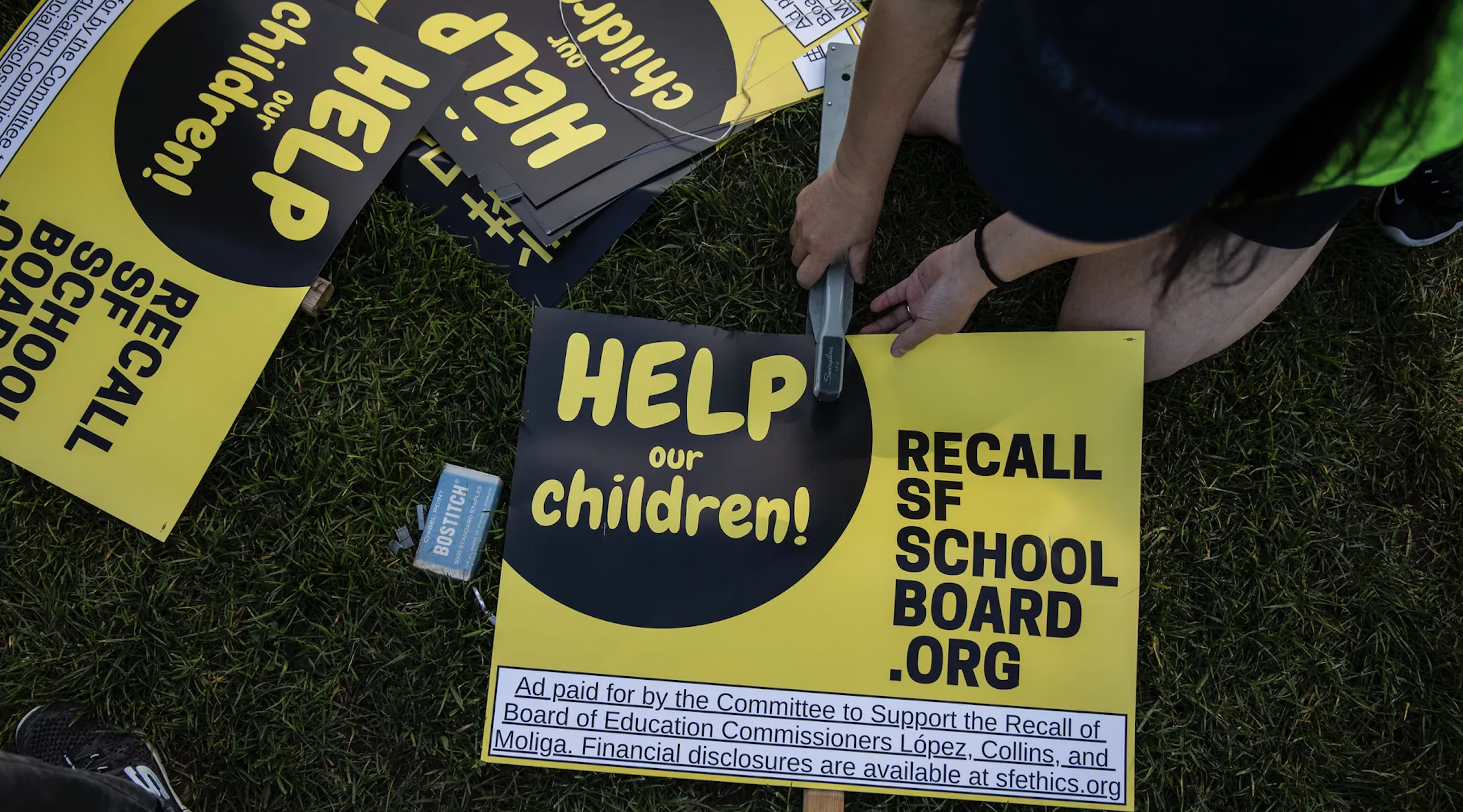 School Board Recall San Francisco signs